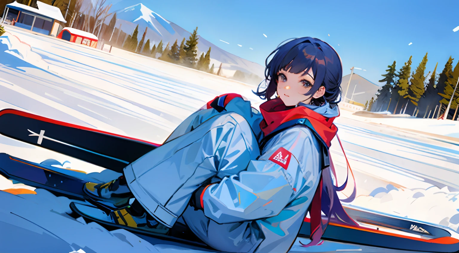 Sitting on the slopes、