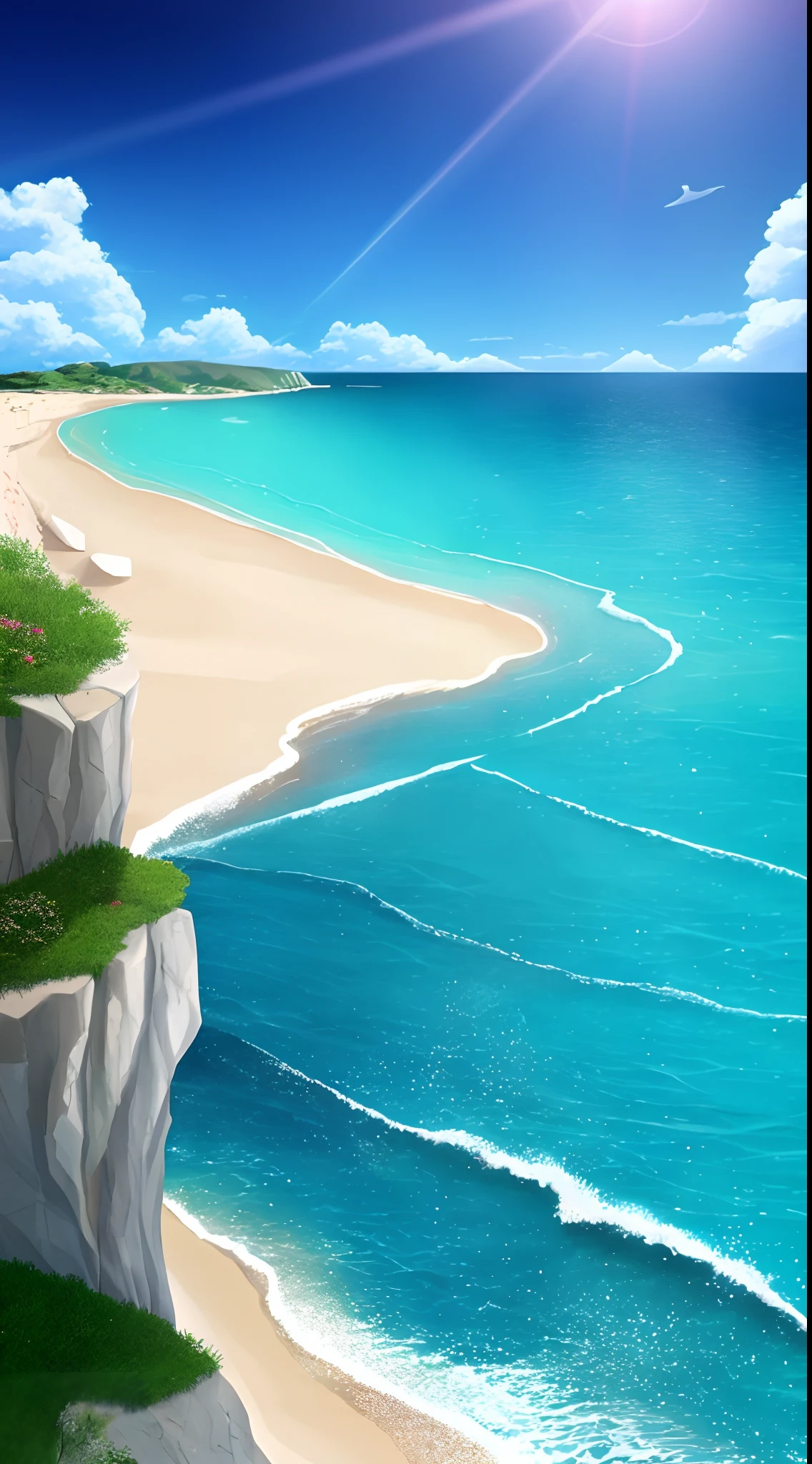 the sea,cartoonish style,The color composition of the cartoon
