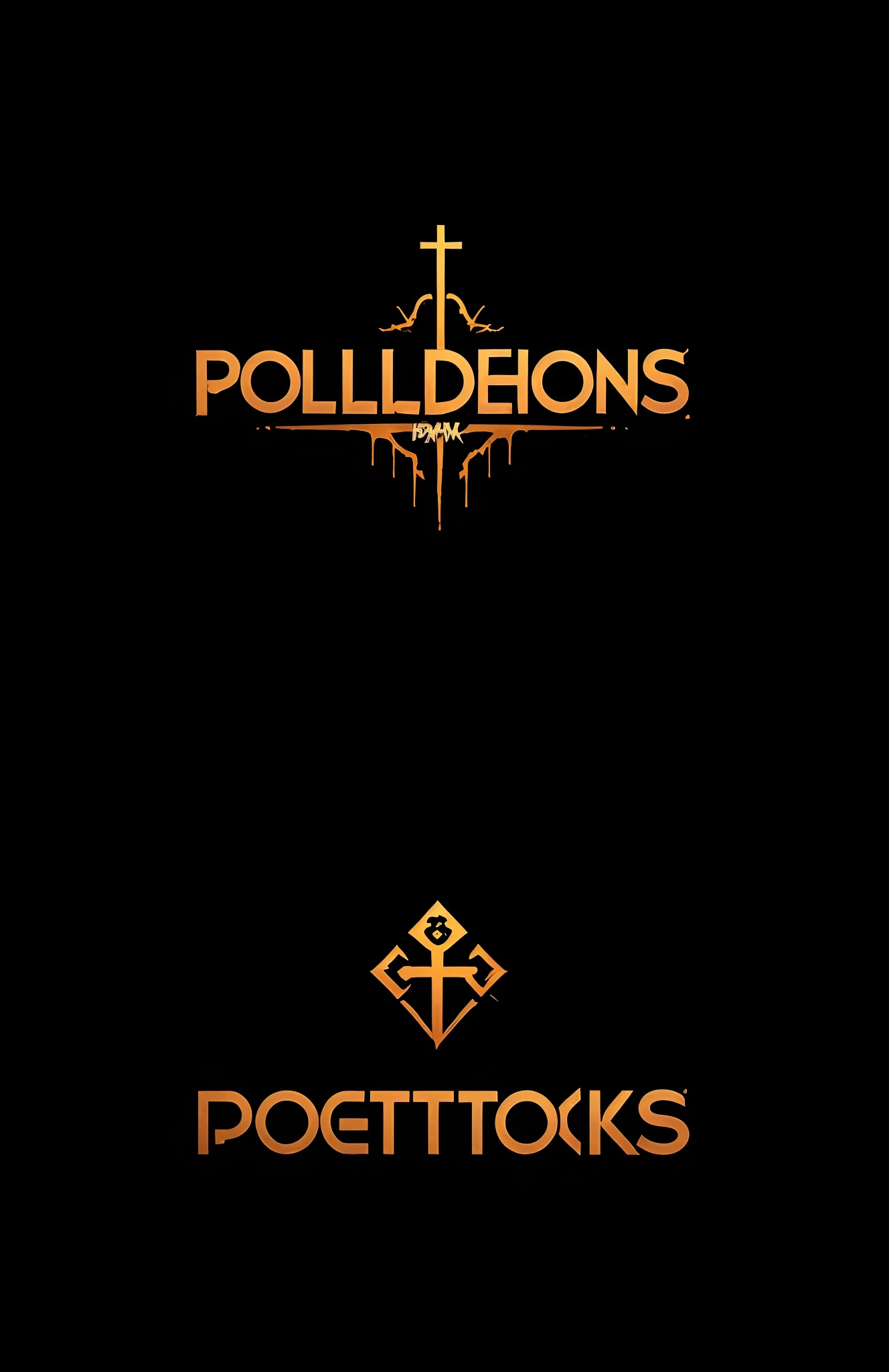 logo with the text “poltabeatz” with graffiti and DARK demons and trees and a church and blood in the background