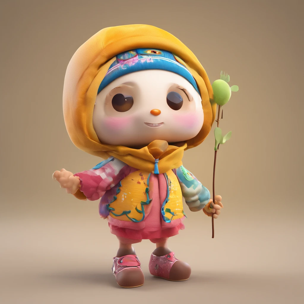 adorable creature,Semelhante a uma mistura de ovelha e manga, fofa, peluda, Felpuda, Manga foot Wear a sleeve hat
