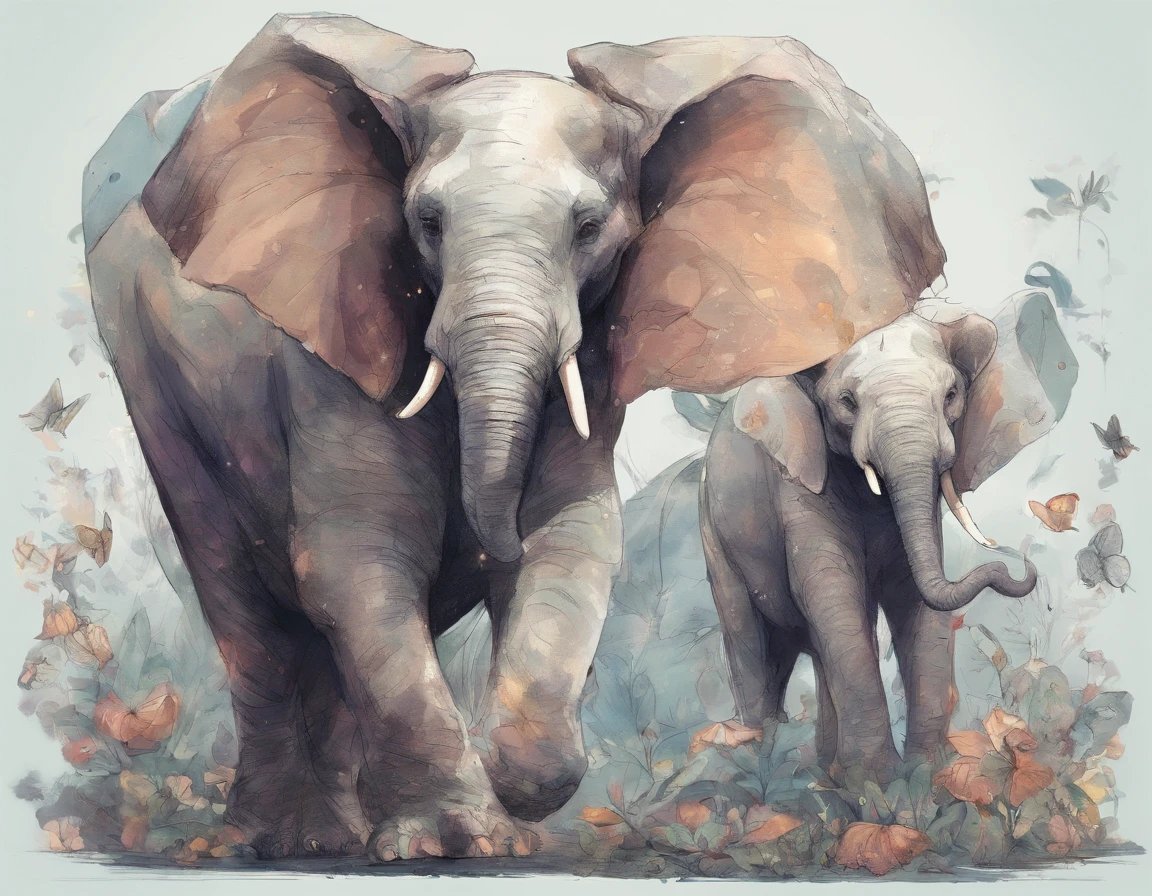 elefante con orejas grandes, estilo dumbo