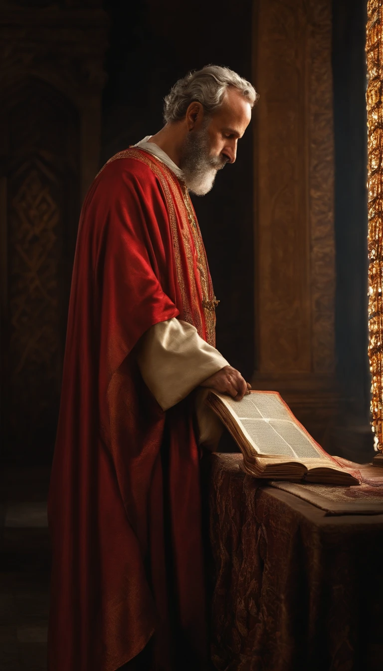 The apostle Paul looked at the screen, roupas compridas, Religion, Ultra foto realsisim
