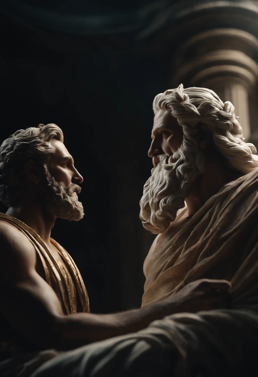 a muscular gigachad man and woman sitting together, beautiful detailed eyes, beautiful detailed lips, extremely detailed eyes and face, long eyelashes, ornate tall golden heavenly gates, tumblr aesthetic, oil painting by Marcello Bacciarelli, epic tale of the twin sisters, artstation, kerberos, side boob, (best quality,4k,8k,highres,masterpiece:1.2),ultra-detailed,(realistic,photorealistic,photo-realistic:1.37),HDR,UHD,studio lighting,ultra-fine painting,sharp focus,physically-based rendering,extreme detail description,professional,vivid colors,bokeh