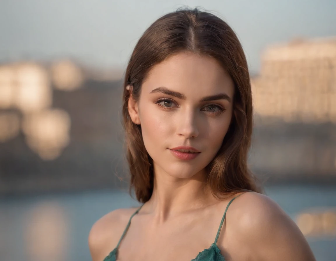 Photo of a 20-year-old ((Chica europea)), .RAW, beautiful woman, labios de fresa entreabiertos, Hoyuelos, mirada anhelante, (extra long wavy brown hair), ((Cara detallada)), ((Detailed facial features)), (Piel finamente detallada), Pale skin, (Escote profundo detallado vestido transparente profundo con escote en V),(hermoso pecho), ((tacones altos)), (Pose arrodillada en la calle),((Entorno de mega ciudad cyberpunk)), (cold colors), humid, humid, Reflexiones, (Obra maestra) (perfect ratio)(foto realista)(La mejor calidad) (Detallado) fotografiado con una EOS R5 de Canon, Lente de 50 mm, f/1,8, HDR, (8k) (papel tapiz) (cinematic lighting) (Dramatic lighting) (foco nítido) (intrincado),((Looking at camera)),(Disparo de vaquero), SENTADA EN SOLO BIKINI DIMINUTO(1,2), cuerpo entero.