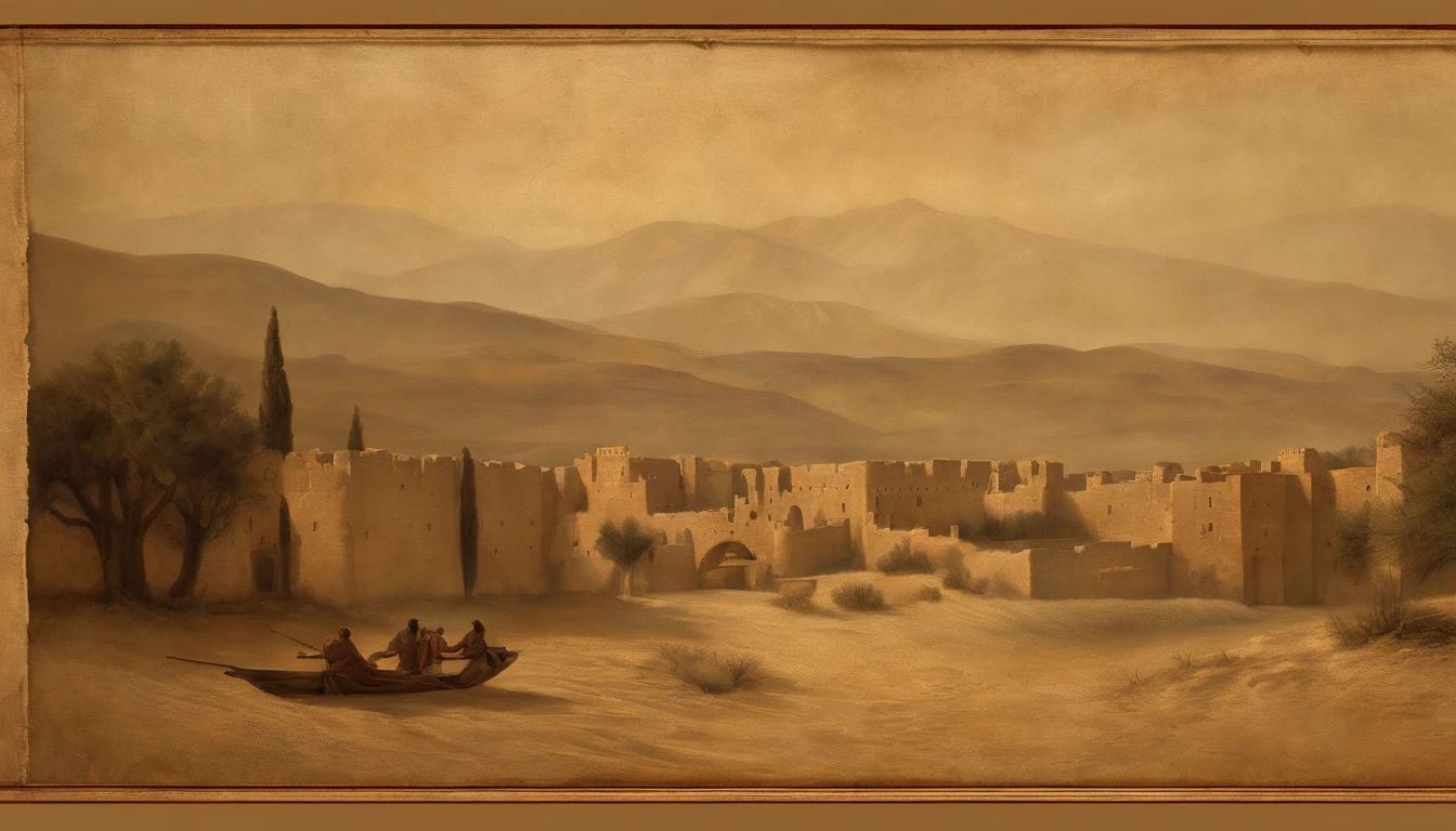Manuscripts of Ancient Israel, Hebrew, papyrus,Weathered parchment,Old gowns,,History reference,High-quality artwork and details,Realistic portrait style,Subtle color palette,vibrant background,natural textures,Deep Shadows,Subtle highlights,Historical accuracy,meticulous attention to detail,Emotional depth and intensity,Authentic Representation,Thought-provoking,Spiritual atmosphere,A Sense of Ancient Wisdom,Profound impact