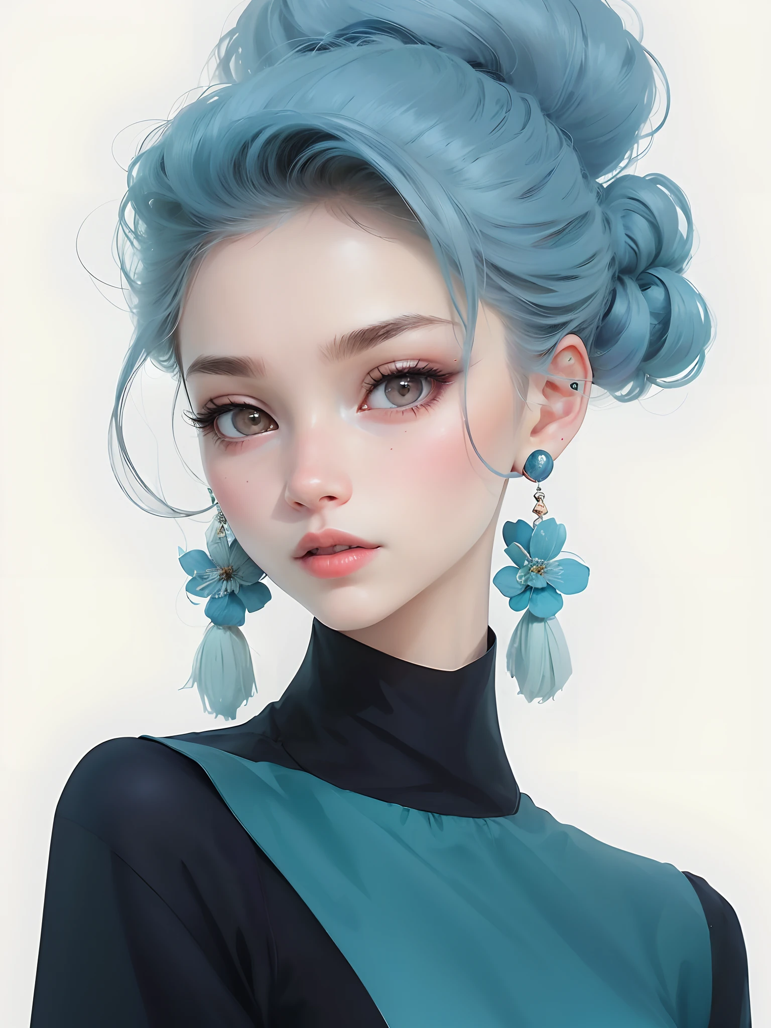 photorealestic,Delicate depiction of facial features,The skin texture is clear,plethora of colors,Movie chasing light,Photos are as real,Brown pupils,
