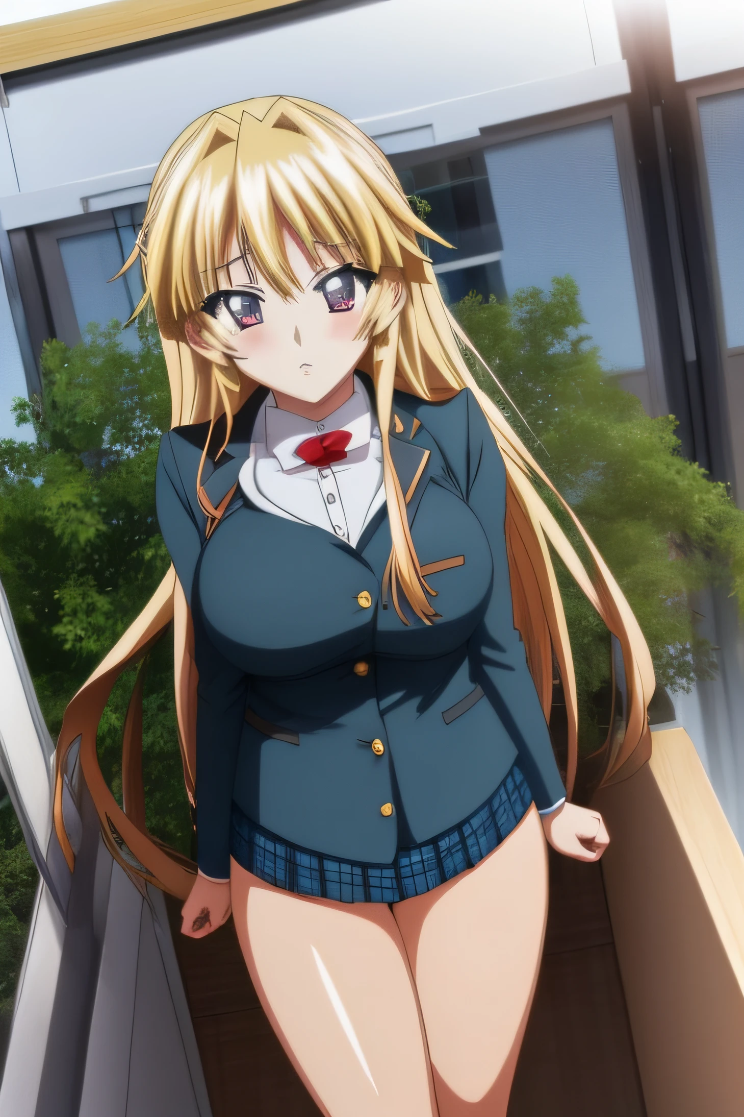 Asia Argento in [high school dxd] Long blond hear cute face at    
 school