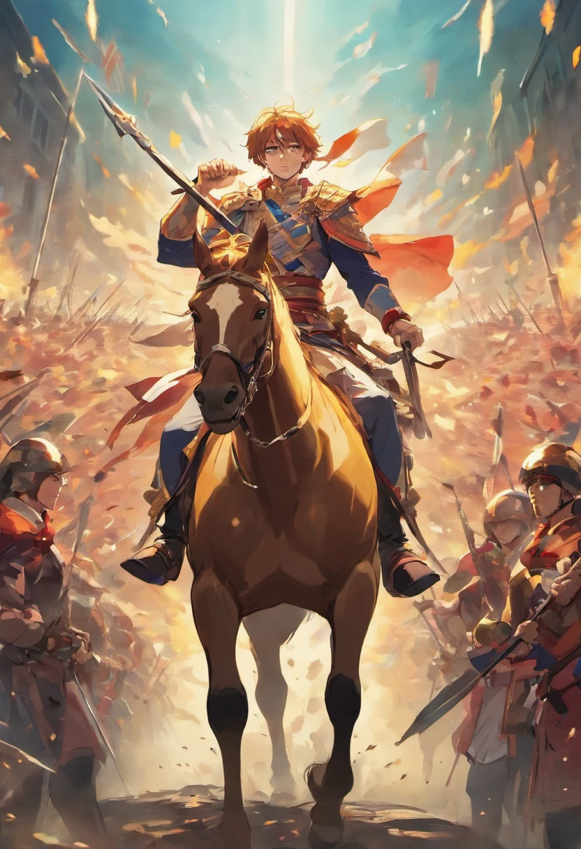 Tall guy on his horse leading his army for the charge holding his Guandao