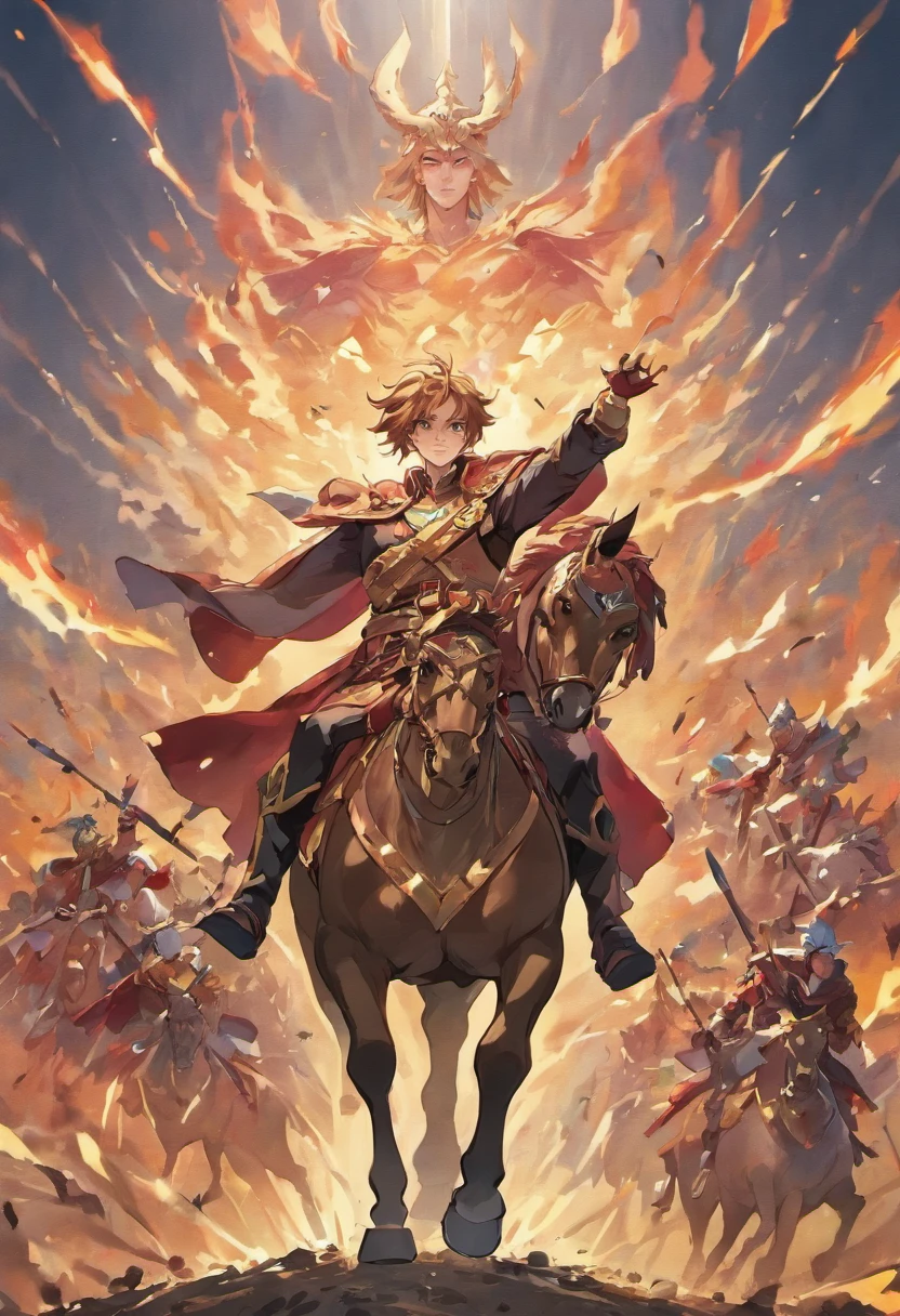 Tall guy on his horse leading his army for the charge holding his Guandao