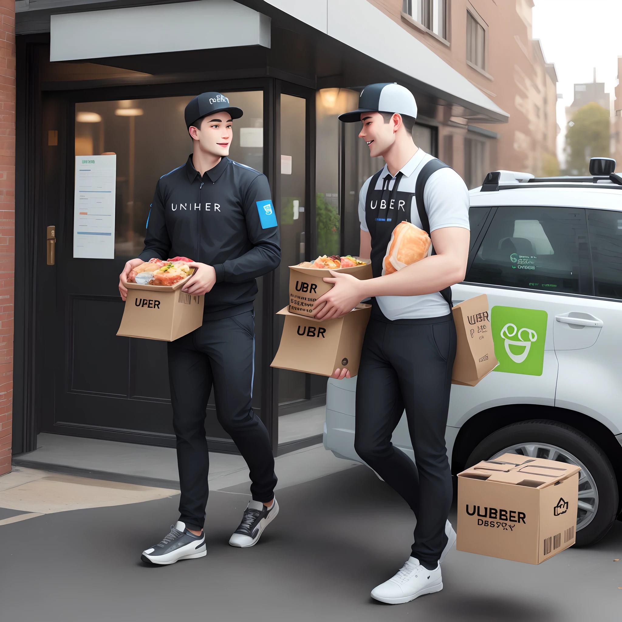 Uber Eats male people Delivery Man