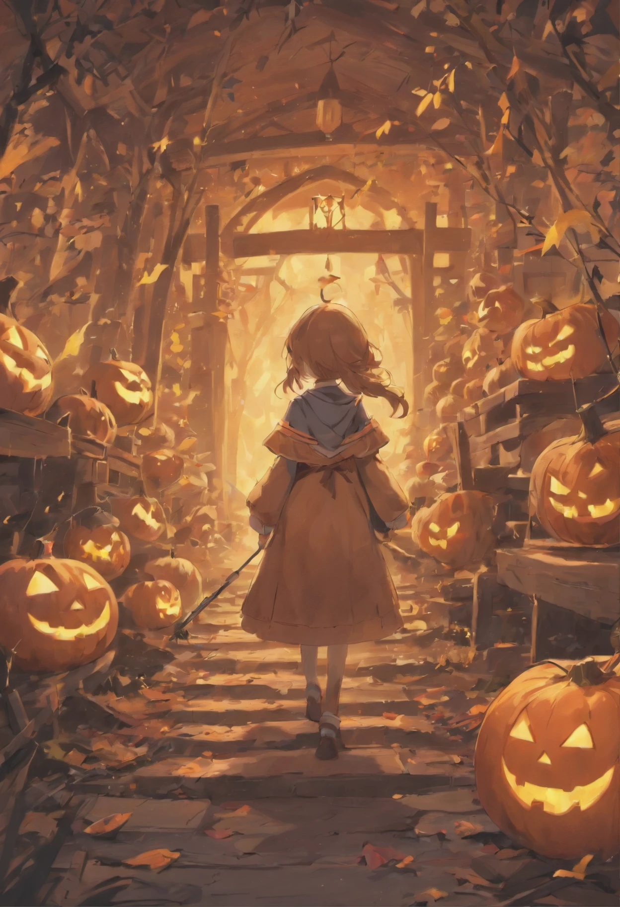 (best quality,4k,8k,highres,masterpiece:1.2),ultra-detailed,(realistic,photorealistic,photo-realistic:1.37),eerie,evil,haunted house,Halloween background with pumpkins,pumpkin patch,scary,creepy,dark forest at night,sinister atmosphere,3D rendering,horror concept,Halloween banner background for holiday event