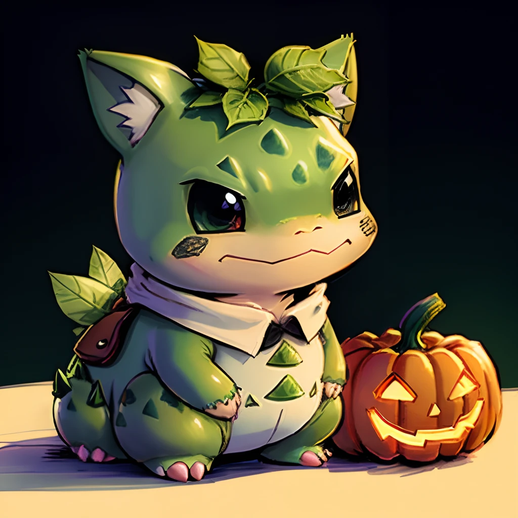 A skottie young style sketch that can be traced of bulbasaur in a halloween costume