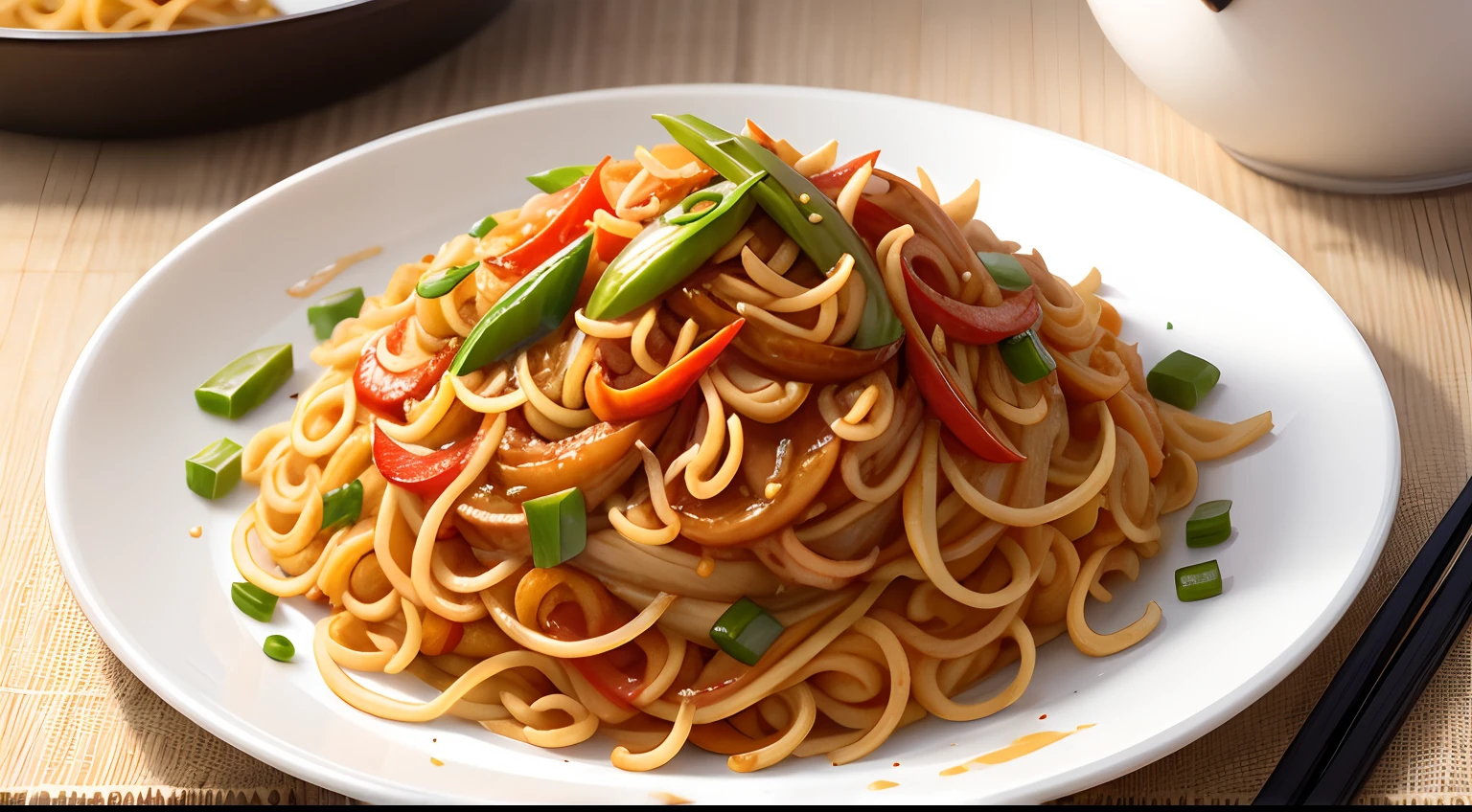 Stir Fried Noodles on a plate