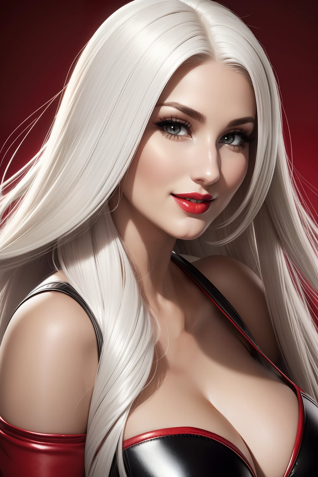 Lucy Pinder, Face Portrait, red lipstick, smiling, platinum hair, long hair, mario bros costume