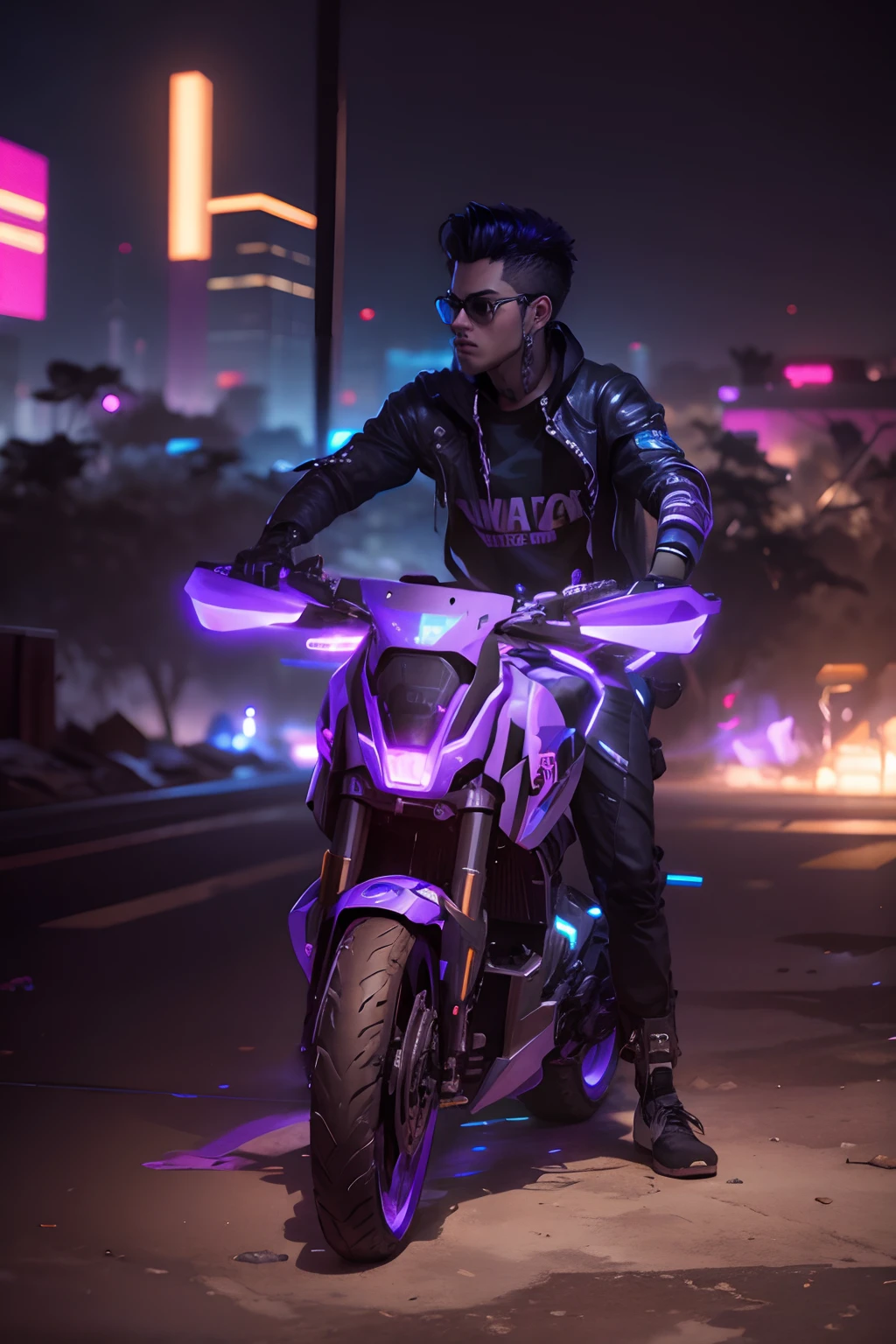 change background cyberpunk handsome