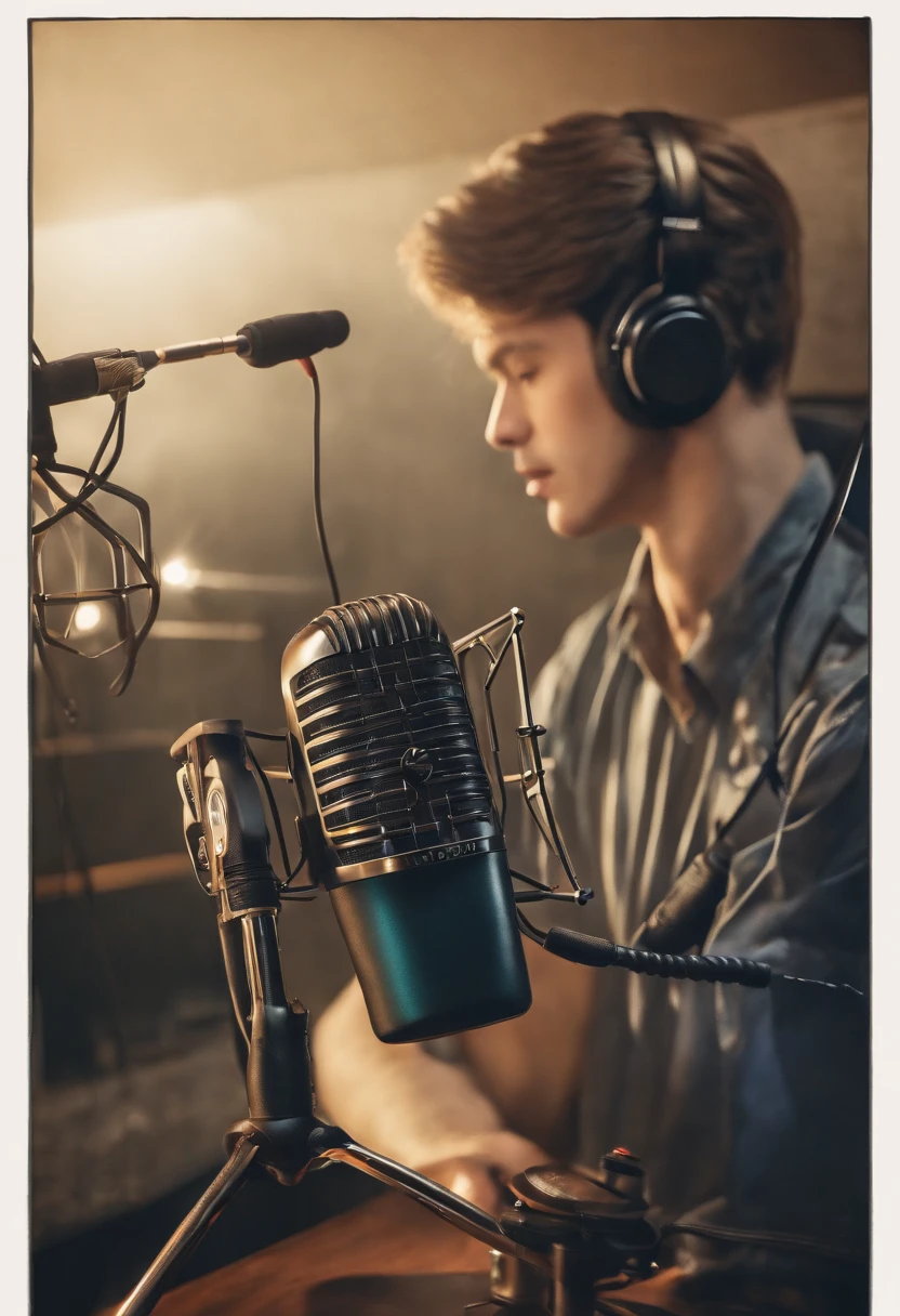 Vocal Recording Headphones Young Men Microphone Japan