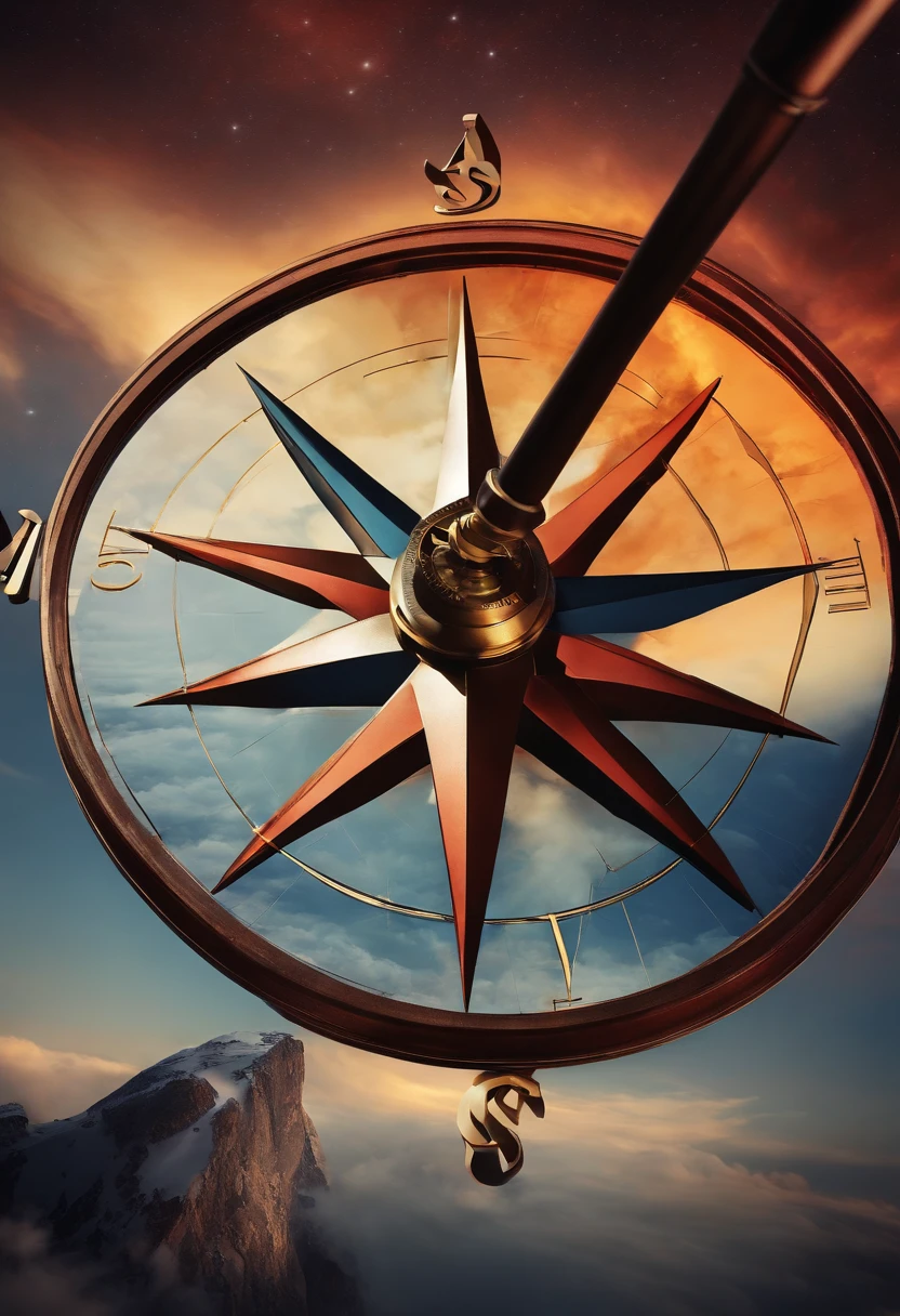 compass,Top view,a color,Skysky