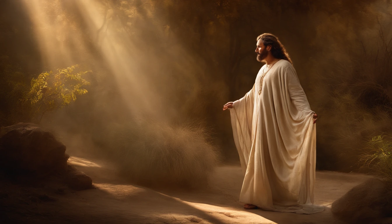Visions in the Bible Book of Ezekiel,Old gowns,,History reference,High-quality artwork and details,Realistic portrait style,Subtle color palette,vibrant background,natural textures,Deep Shadows,Subtle highlights,Historical accuracy,meticulous attention to detail,Emotional depth and intensity,Authentic Representation,Thought-provoking,Spiritual atmosphere,A Sense of Ancient Wisdom,Profound impact