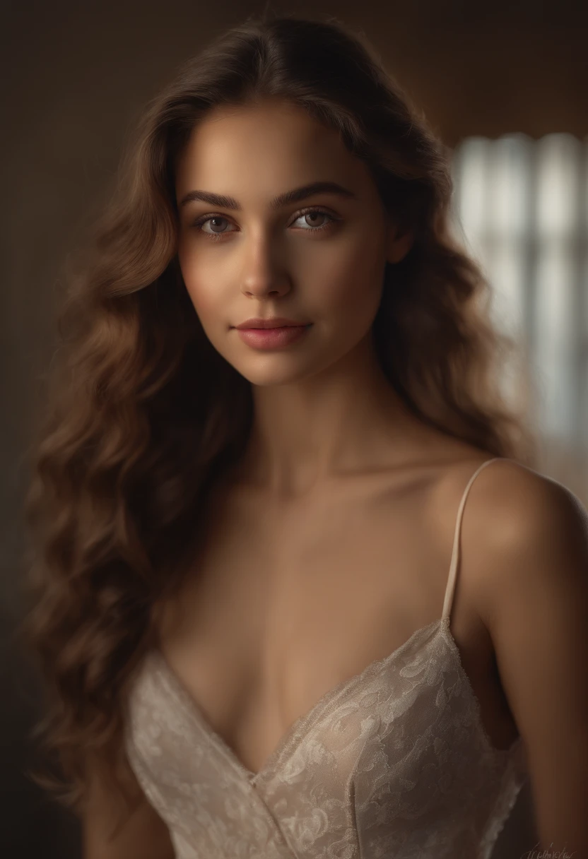 (best quality,4k,8k,highres,masterpiece:1.2),ultra-detailed,(realistic,photorealistic,photo-realistic:1.37),portrait,painting,beautiful,adorable,charming,teenage girl,nude,bare skin,lovely smile,innocent eyes,intense gaze,silky hair flowing down her back,teenage beauty,graceful pose,youthful radiance,vivid colors,subtle shadows,soft lighting,dreamy atmosphere,ethereal feel,gentle brushstrokes,feminine curves,delicate features,rich textures,artistic charm,serene expression,endless artistic interpretation.