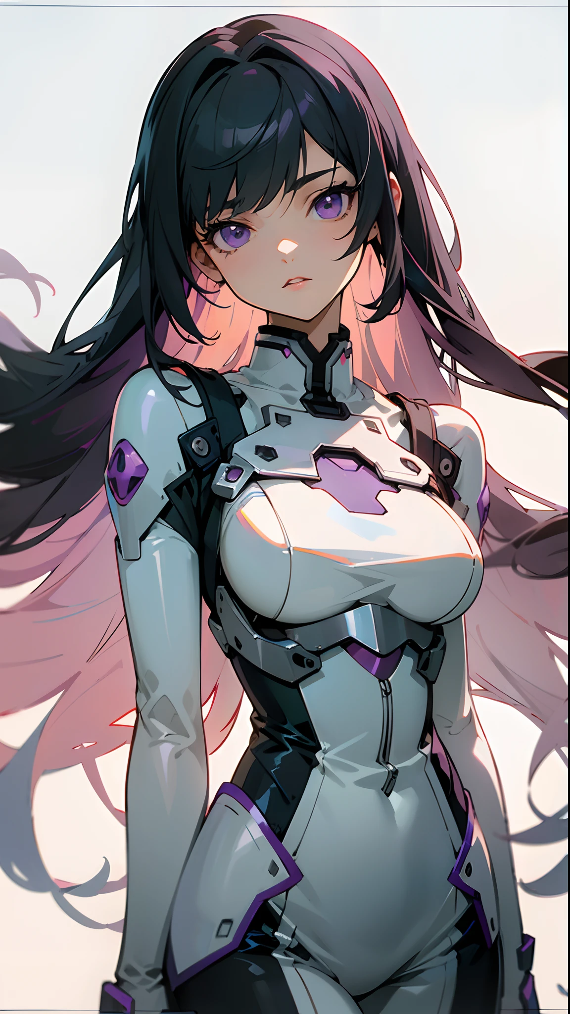 (masterpiece, best quality )detailed, 1Character , pastel washed out colors , cell shade , soft, muted shades ,gentle colors , blue archive art style
Battle:
Wearing a mix of sword art online and futuristic style clothes ,
Stunning woman , extremely long hair , black hair , bangs , straight her , purple eyes , heavy eyeliner , peach lipstick, large chest , age 31