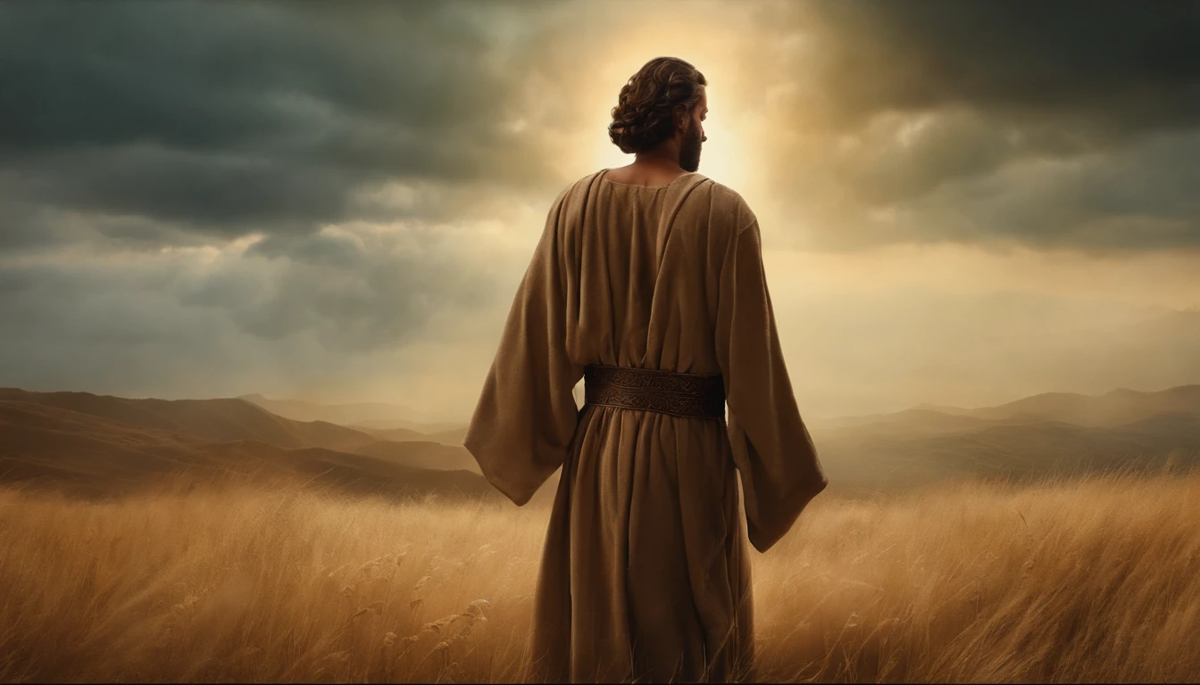 God's vision in the biblical book of Ezekiel, Old gowns,,History reference,High-quality artwork and details,Realistic portrait style,Subtle color palette,vibrant background,natural textures,Deep Shadows,Subtle highlights,Historical accuracy,meticulous attention to detail,Emotional depth and intensity,Authentic Representation,Thought-provoking,Spiritual atmosphere,A Sense of Ancient Wisdom,Profound impact