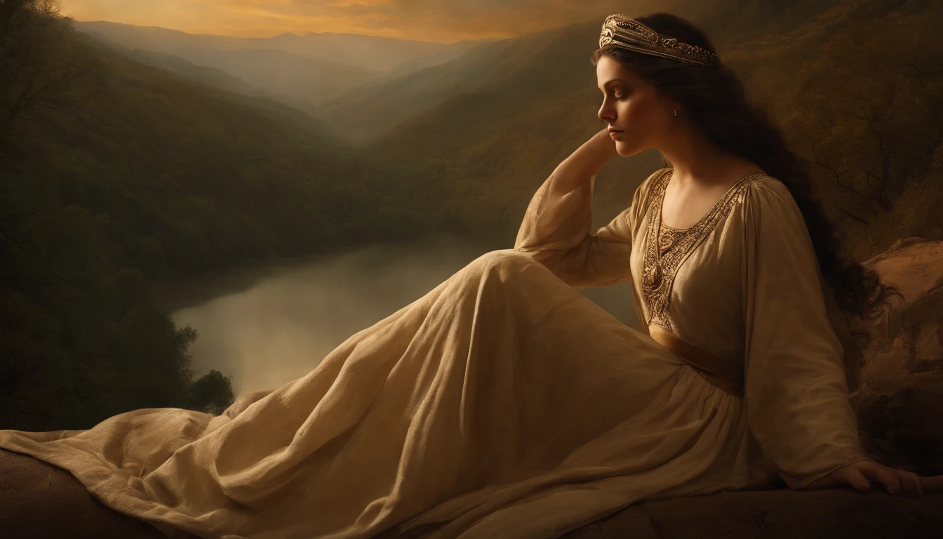 God's vision in the biblical book of Ezekiel, Old gowns,,History reference,High-quality artwork and details,Realistic portrait style,Subtle color palette,vibrant background,natural textures,Deep Shadows,Subtle highlights,Historical accuracy,meticulous attention to detail,Emotional depth and intensity,Authentic Representation,Thought-provoking,Spiritual atmosphere,A Sense of Ancient Wisdom,Profound impact