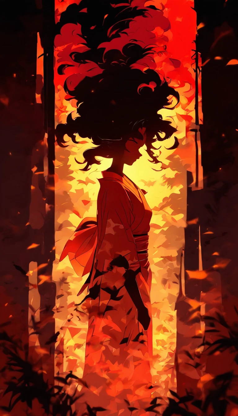 (arte da silhueta,Recortes:1.6)
(((arte de corte de papel,A world where there is only black:1.3)
(cowboy shot),1 girl,sozinho,
(Kimono Menina,Perfil:1.2),Branco, Rosto claro e bonito,
quebrar
(Folhas de outono amarelas e vermelhas)
Fundo de vidro texturizado,