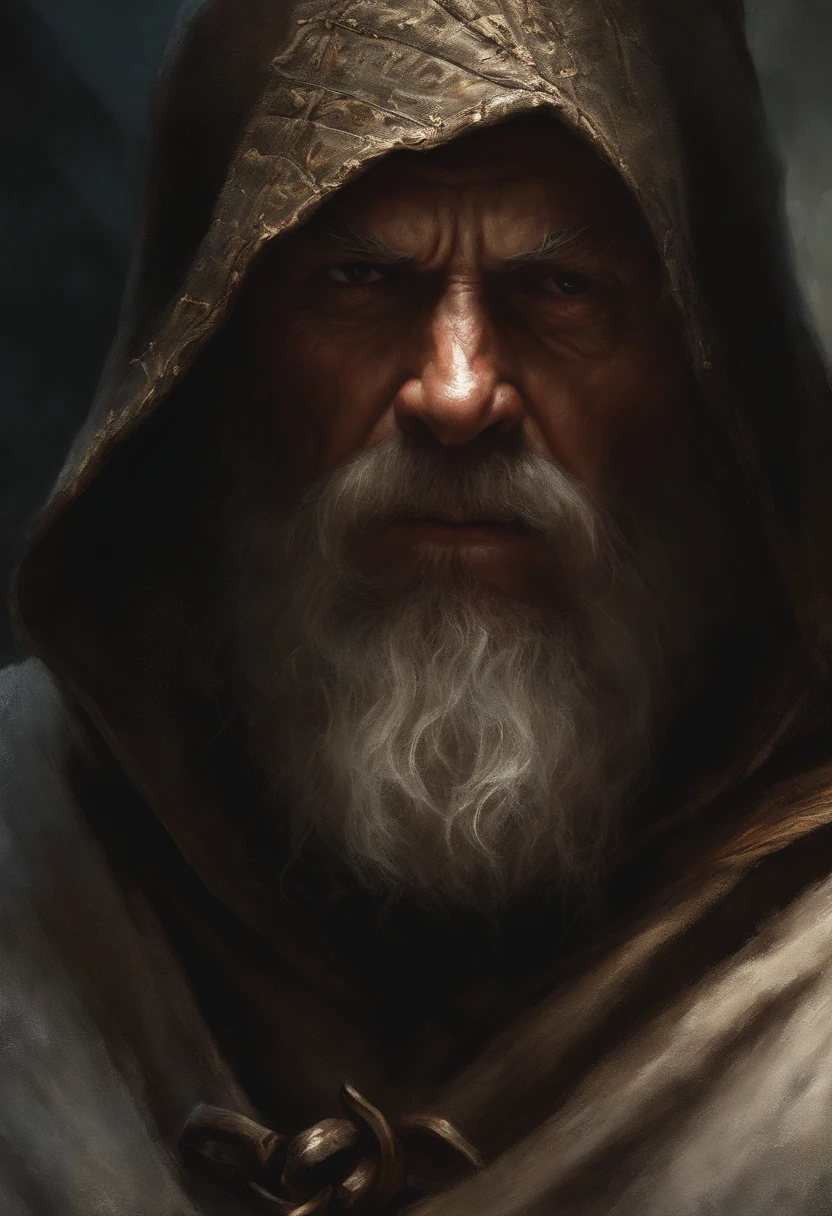 Style by Style Style-Crypt award winning epic oil painting of an older male medieval peasant, (angry expression:1.2), sinister, evil, (backlighting:1.3), digital painting, concept art, smooth, sharp focus, rule of thirds, dark fantasy,intricate details, art by aleksi briclot, medium shot, (shallow depth of field:1.3)