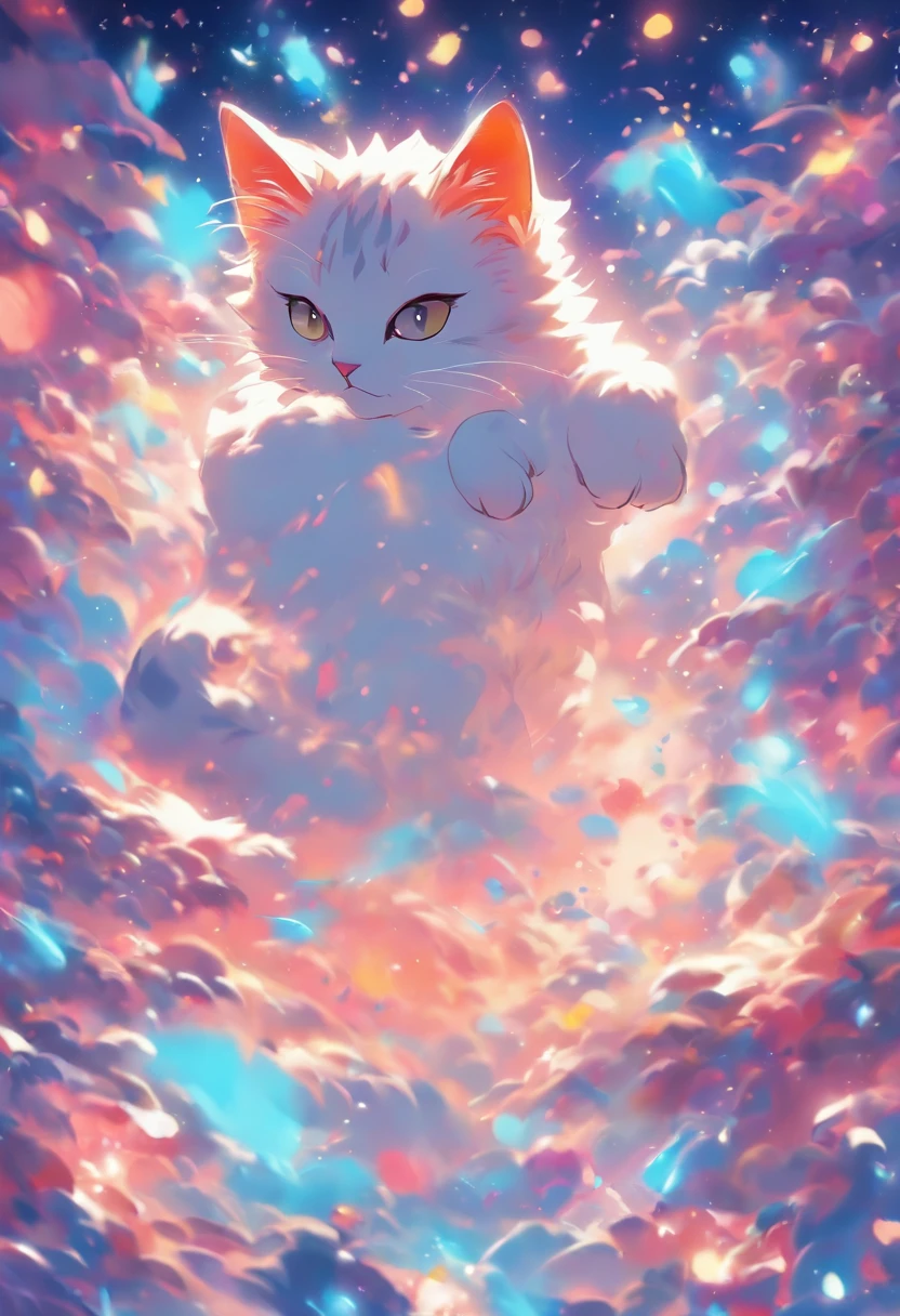 Cat Paint Art,T-shirt logo,((white backgrounid))
