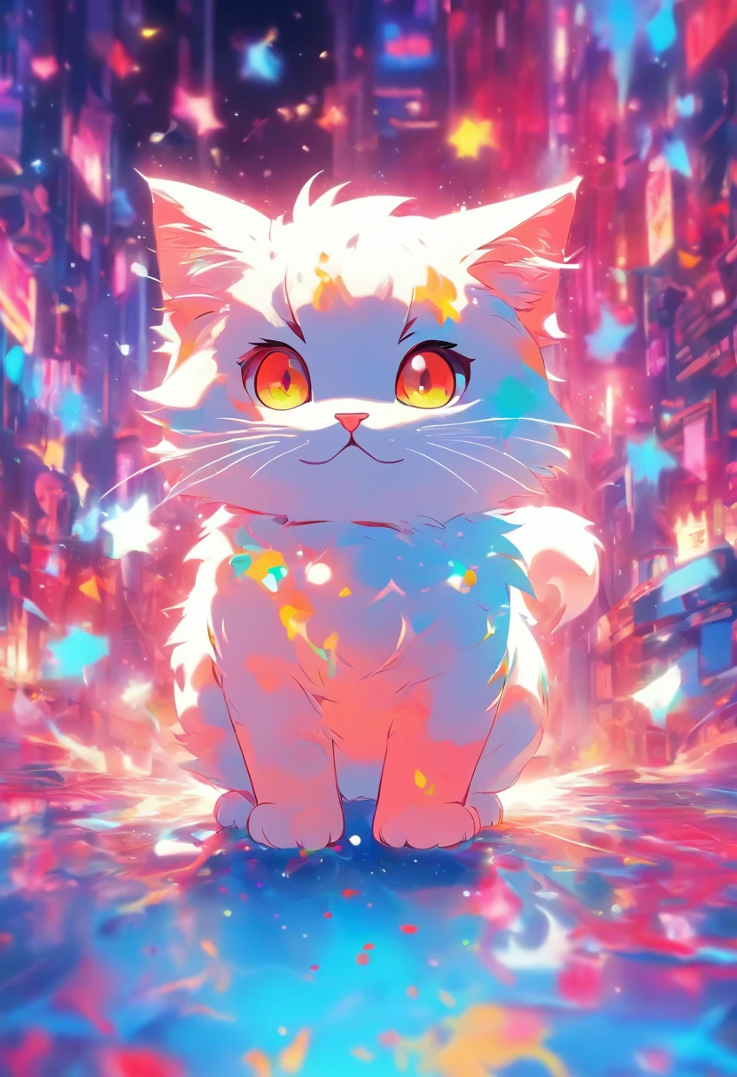 Cat Paint Art,T-shirt logo,((white backgrounid))