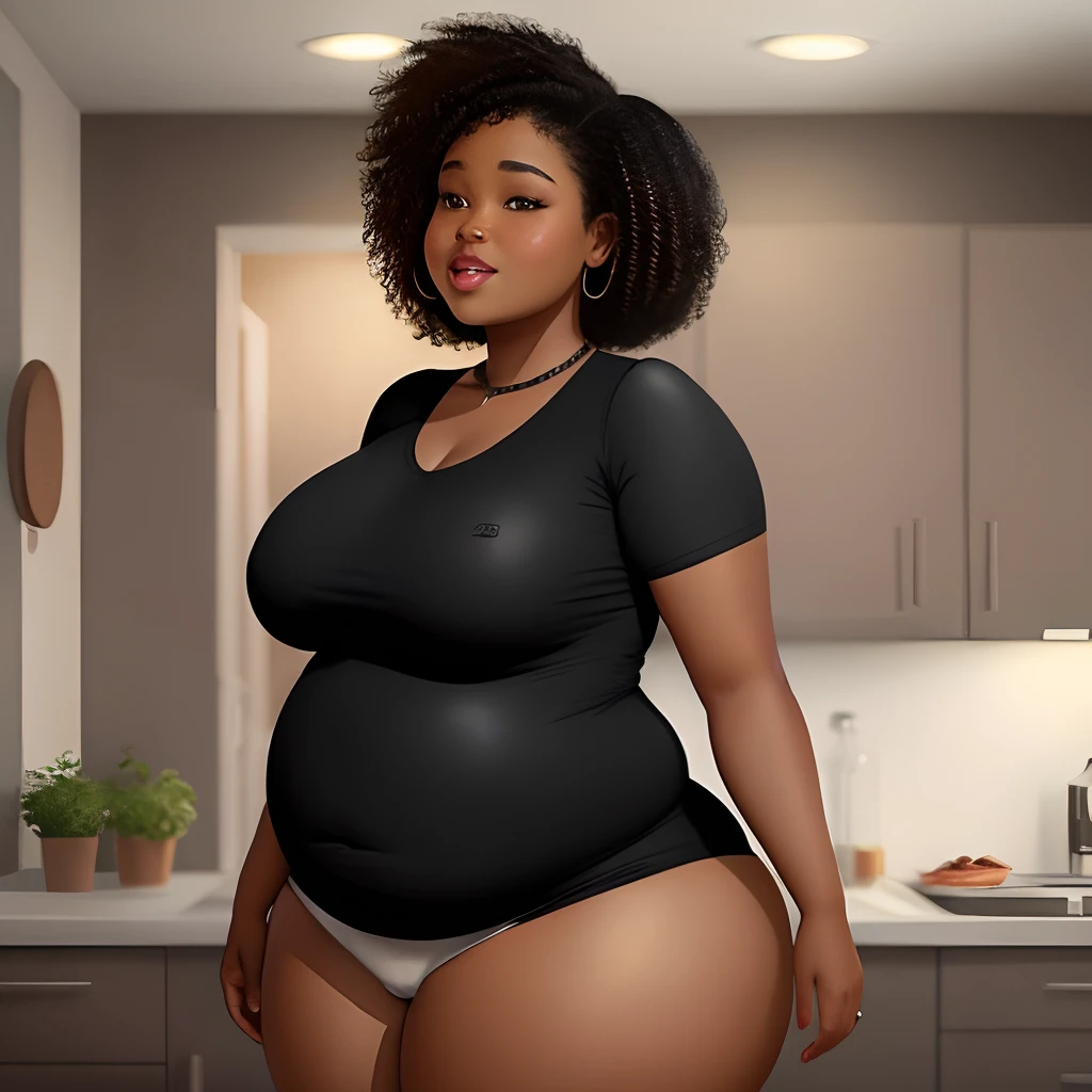 Chubby black woman