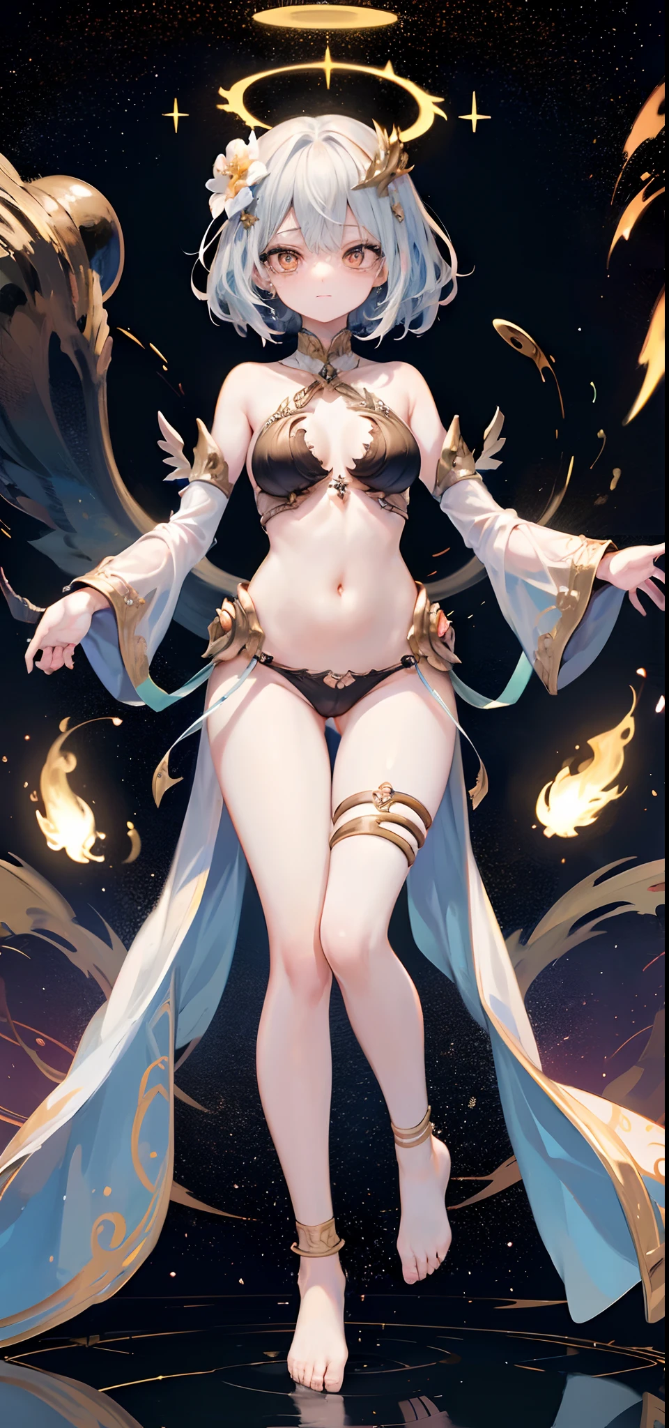 (Phlegm sputum, phlegm:1.2), Almighty Goddess，（s fractal art：1.1），（a color：1.1）（blossoms：1.3），Decorated in brilliant gold，silkouette，Bare shoulders，open waist，Open navel，Bare thighs，（full bodyesbian），kosmos，galactic，Particle，black hole，transcendent being