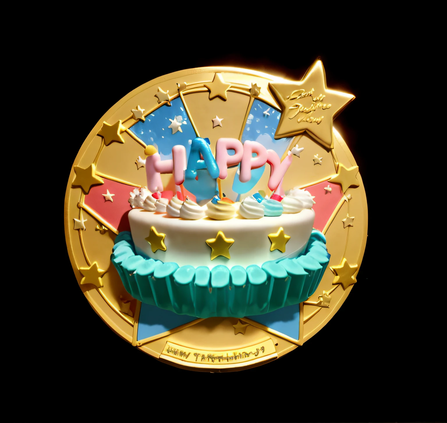 There was a cake,Happy birthday candles on it, very very happy!, cheerfulness!!!, happy birthay, very very happy, The birthday cake, cake sculpture, Happy mood, Very happy, happy appearance, cake art, a happy meal toy of hatsune miku, Cupcakes, happy color, cheerfulness, author:Hiroyuki Tajima, the greatest cake, sofubi