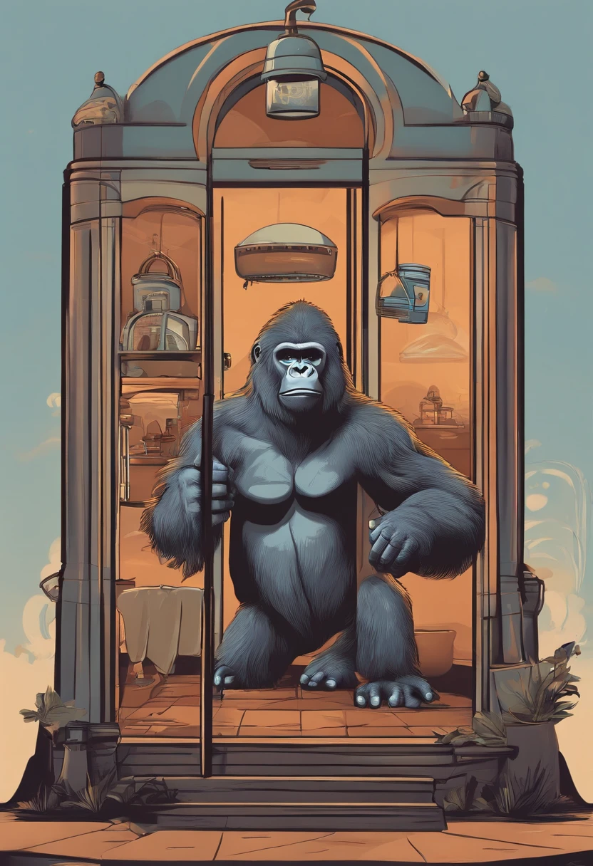 /Imagine Prompt、gorilla、General Cleaning Robo、dust cloth、broom、foam、Detergent bottle、House Cleaning Shop Logo、A logo、Company Logo、profile image、Drawing art-style images,Business logo bold outline style, jagged, Trashcore, Light Shading - V 5.2