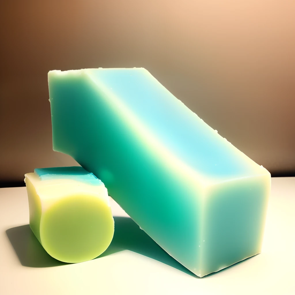 bar of homemade soap on white surface