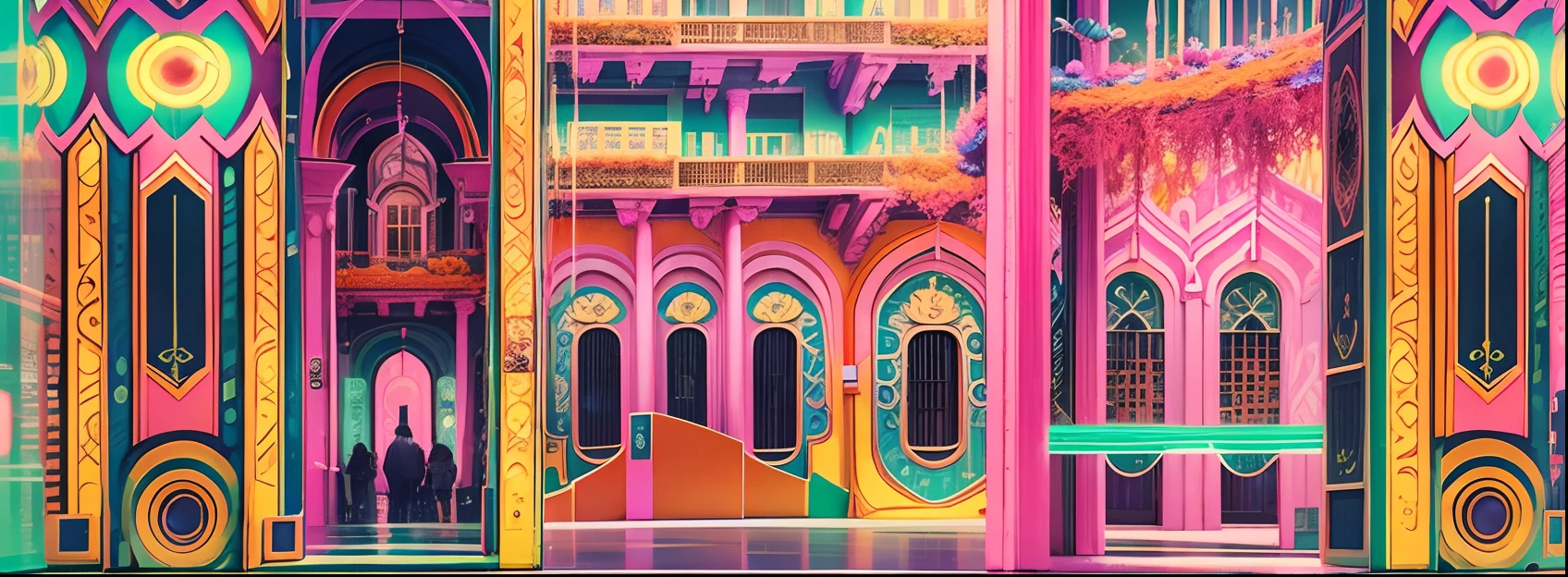 ((The city of the future)),(Best quality,4K,8K,A high resolution,Masterpiece:1.2),Ultra-detailed, [Vibrant colors], [psychedelic patterns], [Sparkling textures], [Abstract shapes], [Unique design], [A mesmerizing glow], [Creative composition], [Playful elements], [Dreamlike atmosphere], [Artistic expression], [fantasy surrealism], [energetic movement], [futurism aesthetic], [Magical charm], [Bold and energetic], [Psychedelic vibes], [Neon lights], [Eclectic combinations], [Ethereal beauty], [An otherworldly experience], [Whimsical touch], [Sensory overload], [mind-bending illusions], [electric energy], [Hypnotic vision], [Mysterious nature], [Imaginative footwear], [eye - catching detail], [dynamic contrast], [Psychedelic color palette], [delicate craftsmanship], [Attractive visuals], [Fascinating perspective], [Unconventional design], [Mindset expansion], [An unforgettable shock].