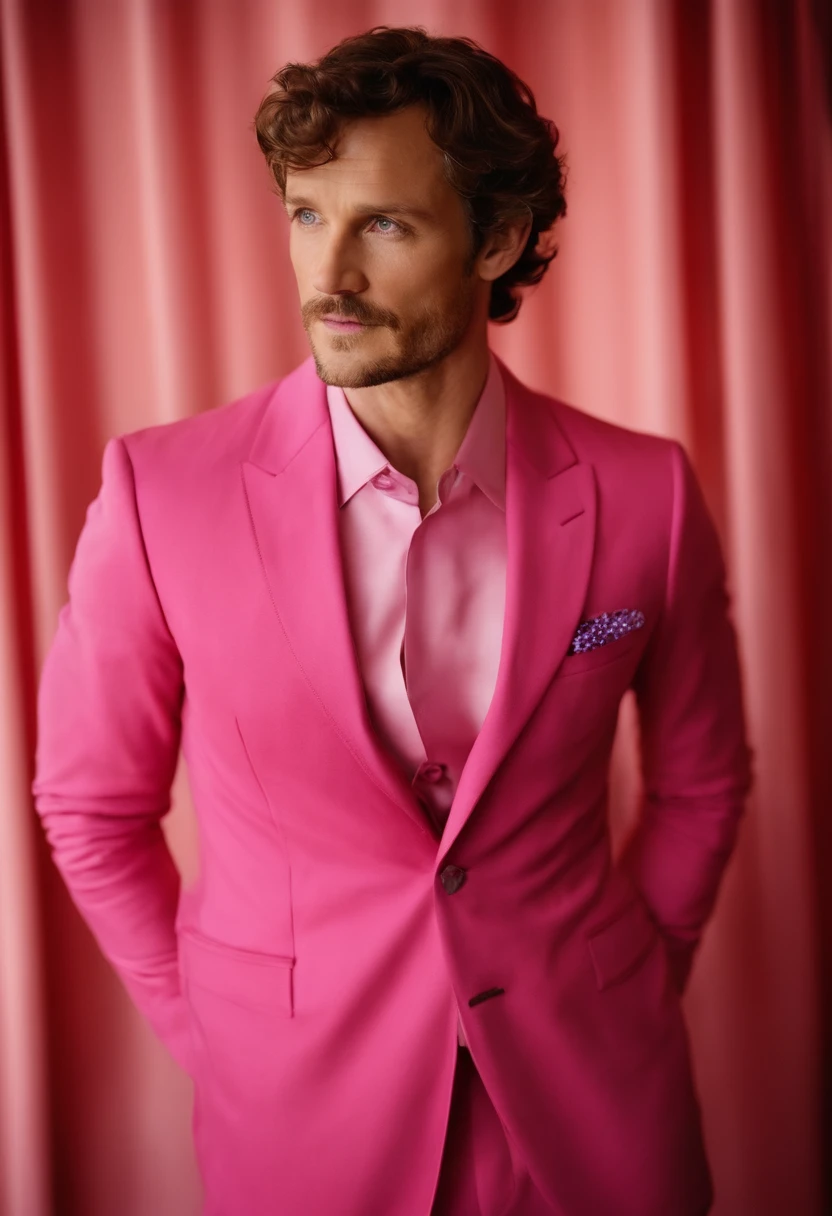 Hugh Dancy in pink dress