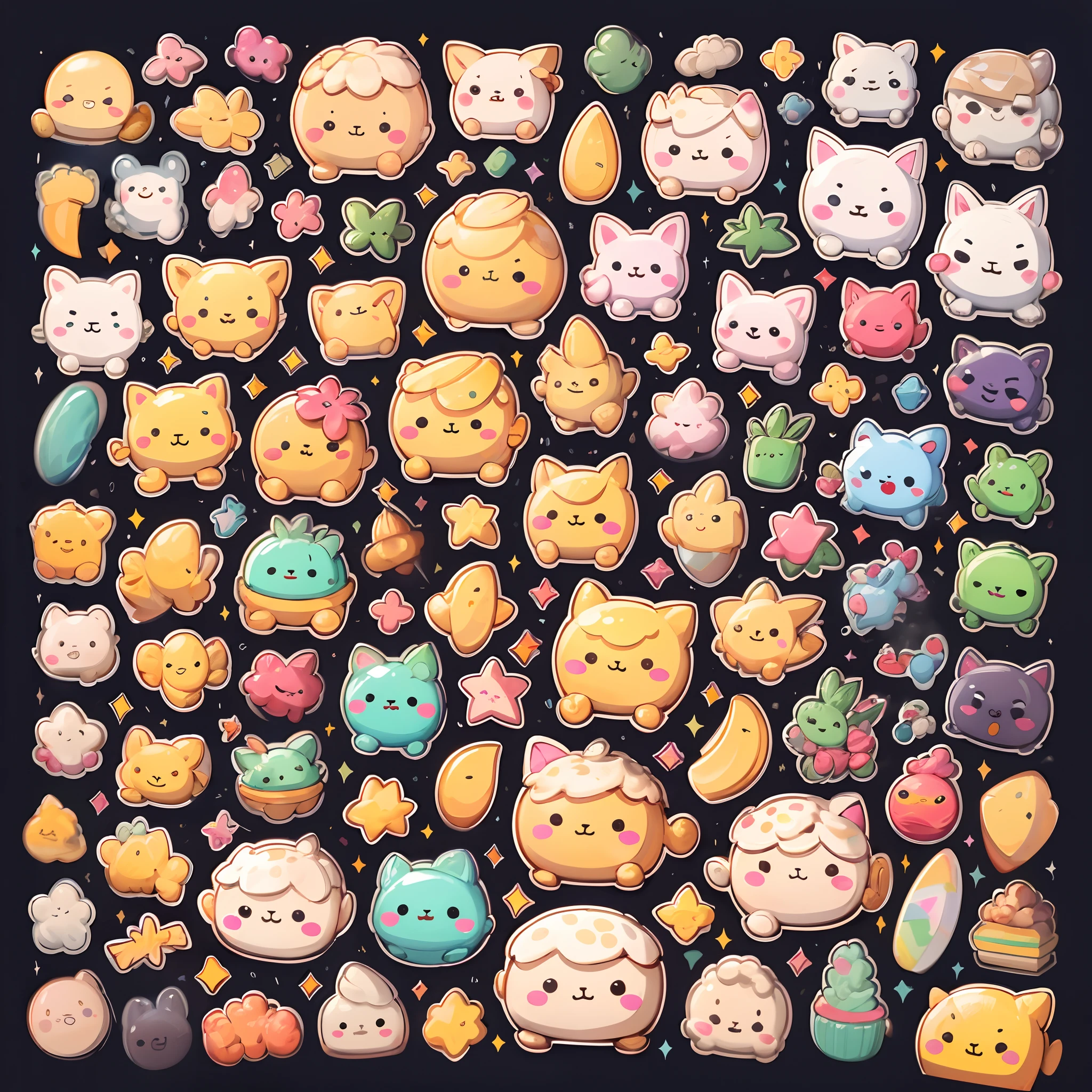 A lump of yellow mochi with rich expression stickers