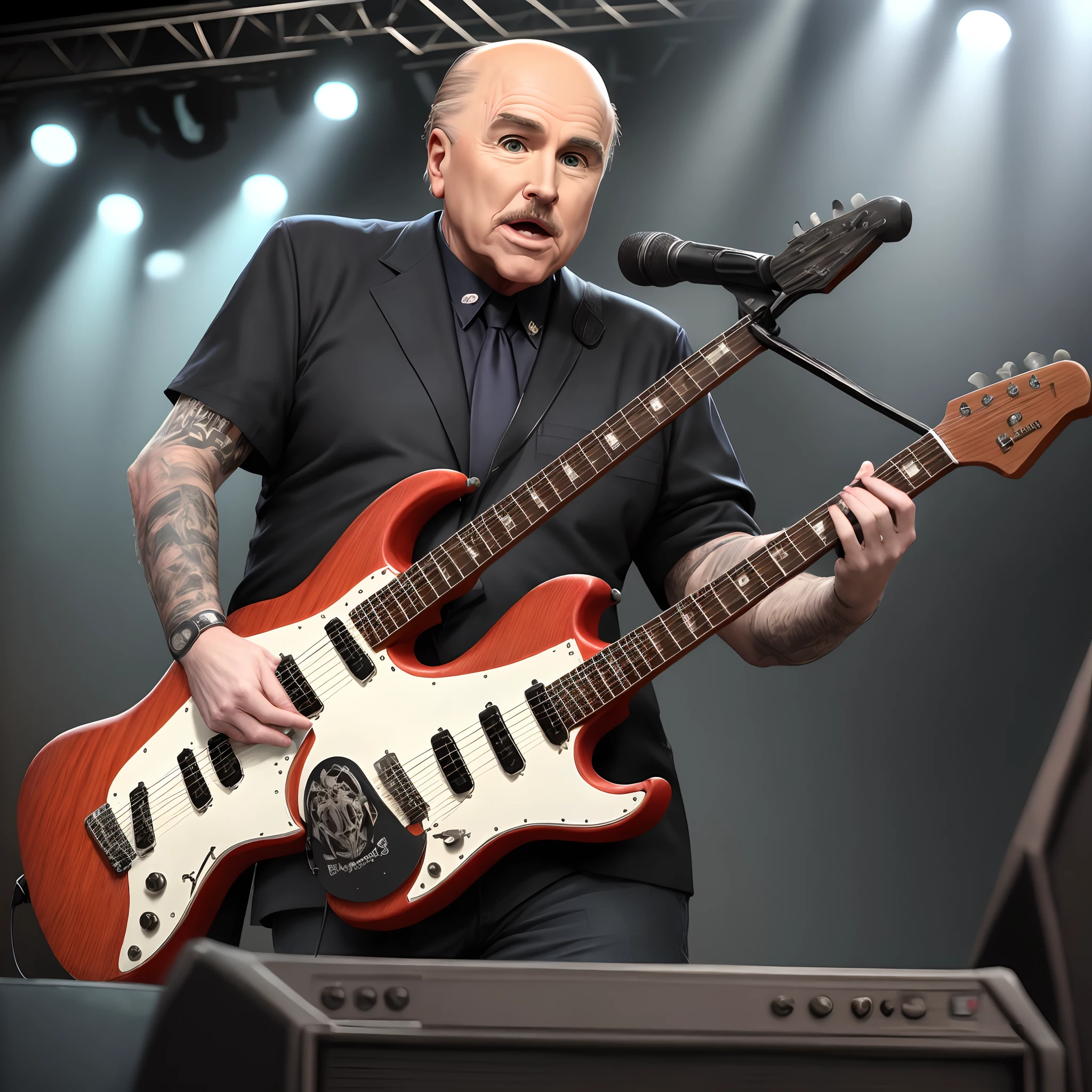 Dr phil in a deathcore band playing live