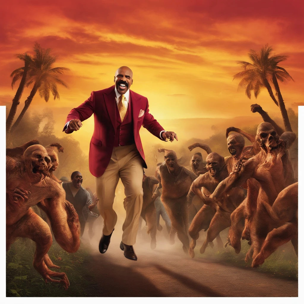 Steve harvey getting chased by ghouls