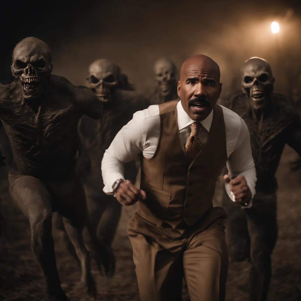 Steve harvey getting chased by ghouls