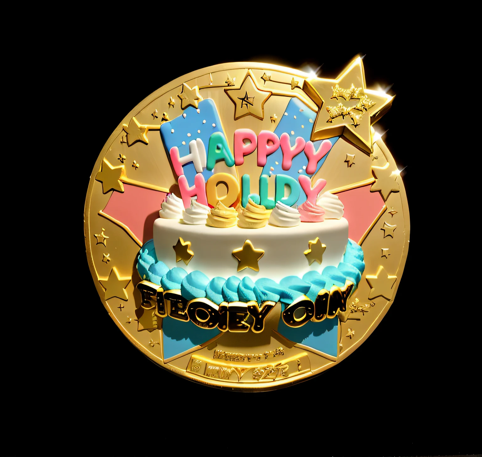 There is a gold medal,There is a cake on it, cheerfulness!!!, happy birthay, Official artwork, lucky star, naoya tanaka, The birthday cake, hiroyuki kato, very very happy!, bandai, cake sculpture, anime big breast, cake art, The Idolmaster, a happy meal toy of hatsune miku
