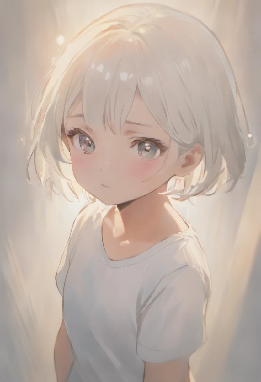 (photo: 1.3) af (realism: 1.4), ((child, child)) ,Latino girl,short hair,((white T-shirt)), cute, super high resolution, (realism: 1.4), 1 Little girl, portrait close-up, soft light, short hair, facial focus, cheerful, young, confident, ((white background)), (((monochrome background))), high definition, details, looking up slightly, perfect picture, movie quality , super high definition, beautiful child, exquisite face, elegant and luxurious