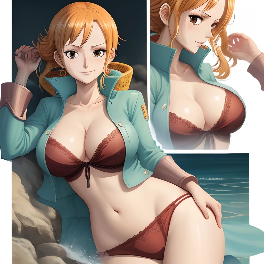 Nami from one piece getting