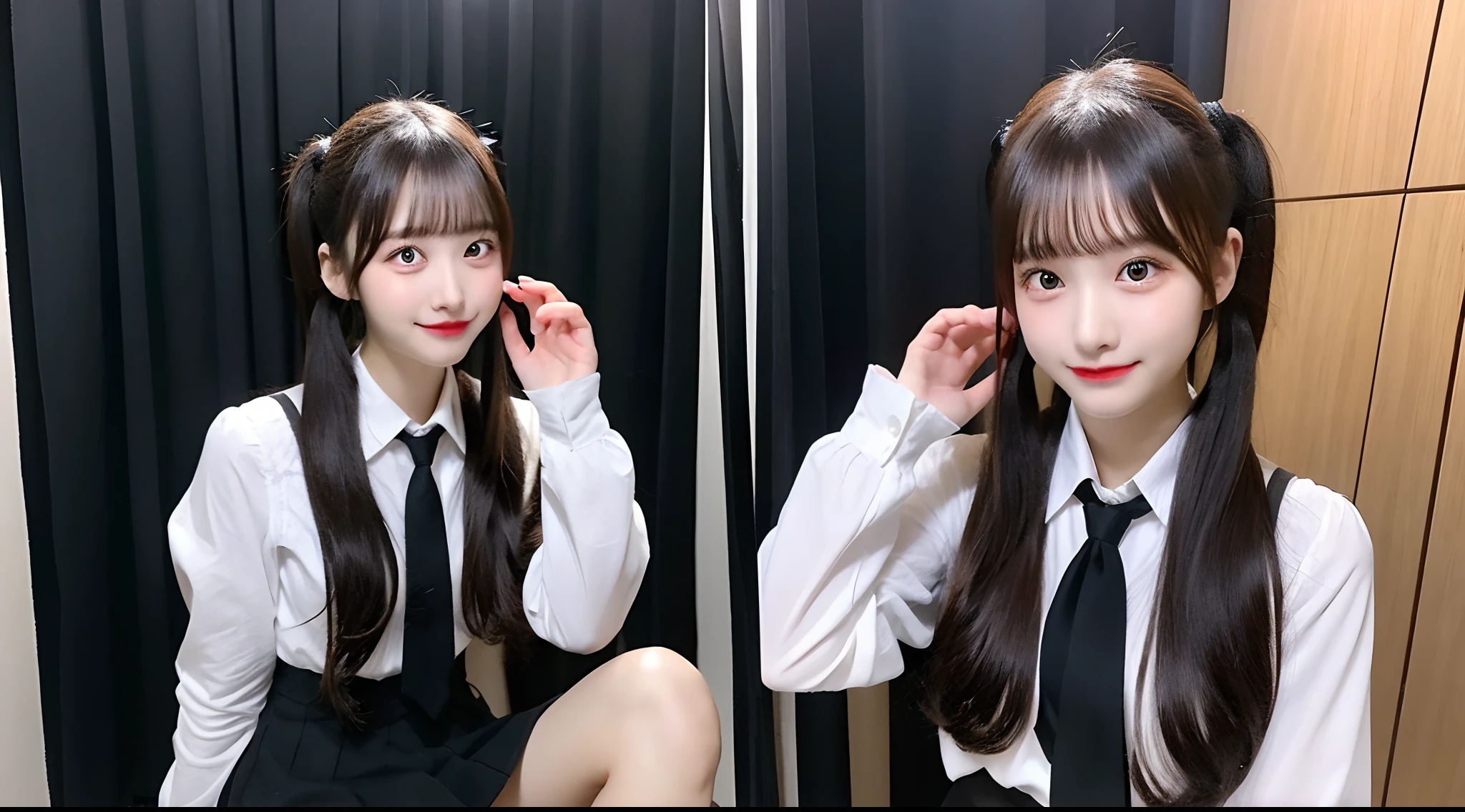 18-year-old high school girl in a black miniskirt(poneyTail)