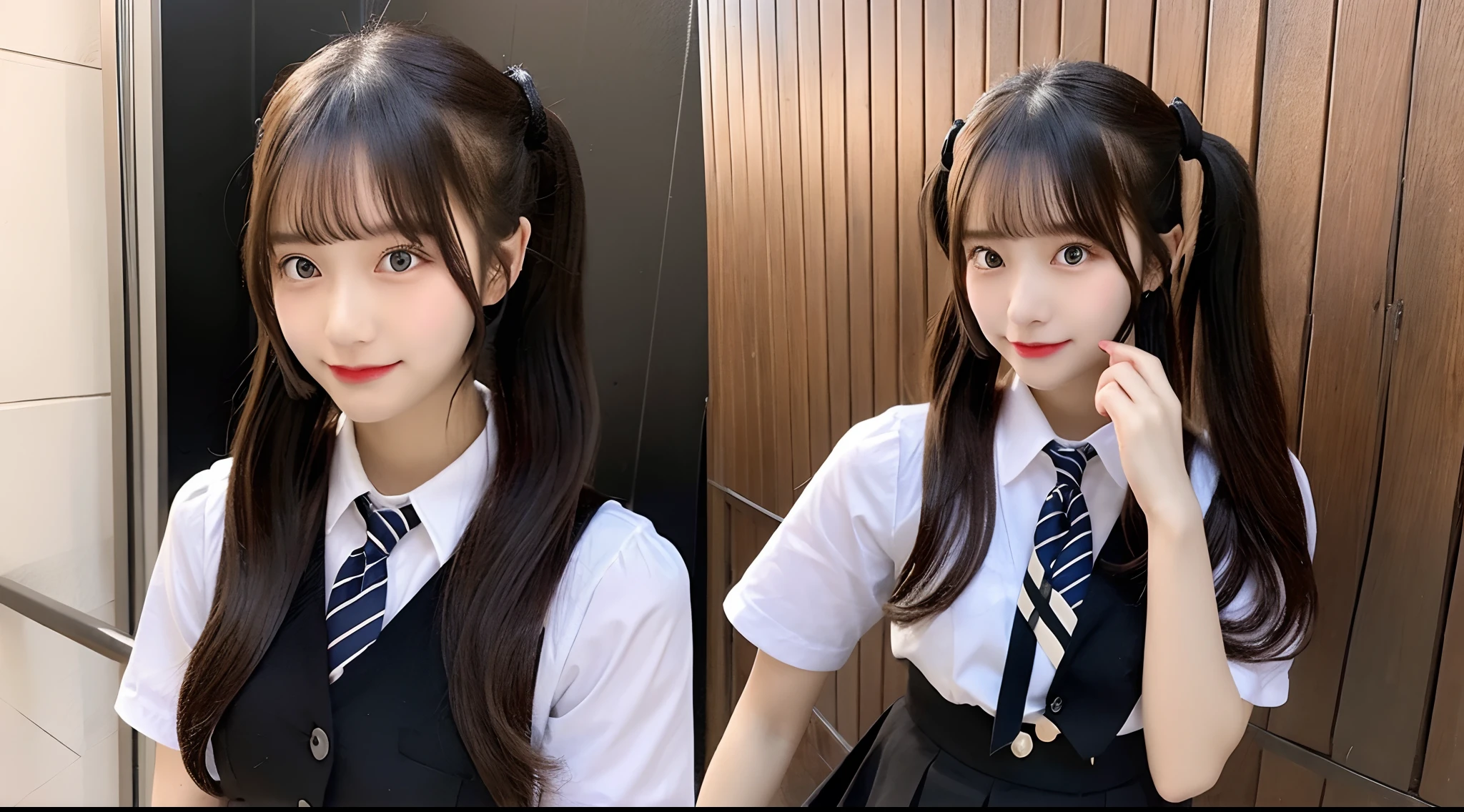 18-year-old high school girl in a black miniskirt(poneyTail)