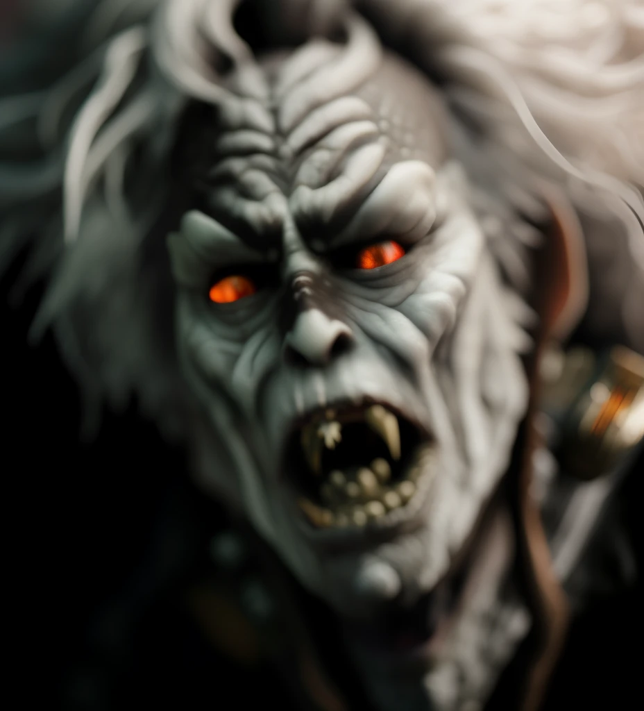 masterpiece, high quality, detailed photo, 8k, 4k, (1man), detailed head, detailed face, ultra-sharp focus, detailed eyes, detailed hair, (detailed head accessories), high resolution details, [detailed cloth|detailed armor|cloth armor:1], (red glowing vampire eyes), (grey white hair), heroes of might and magic hero portrait, a deadman with a very scary face, vampire, scary vampire, gangrel, fan art, inspired by Samuel Hieronymus Grimm, horror!! highly detailed, rob bottin, l vampire, stefan koidl inspired, skinwalker, evil dead face, rick baker style, closeup!!!!!!, digital painted
