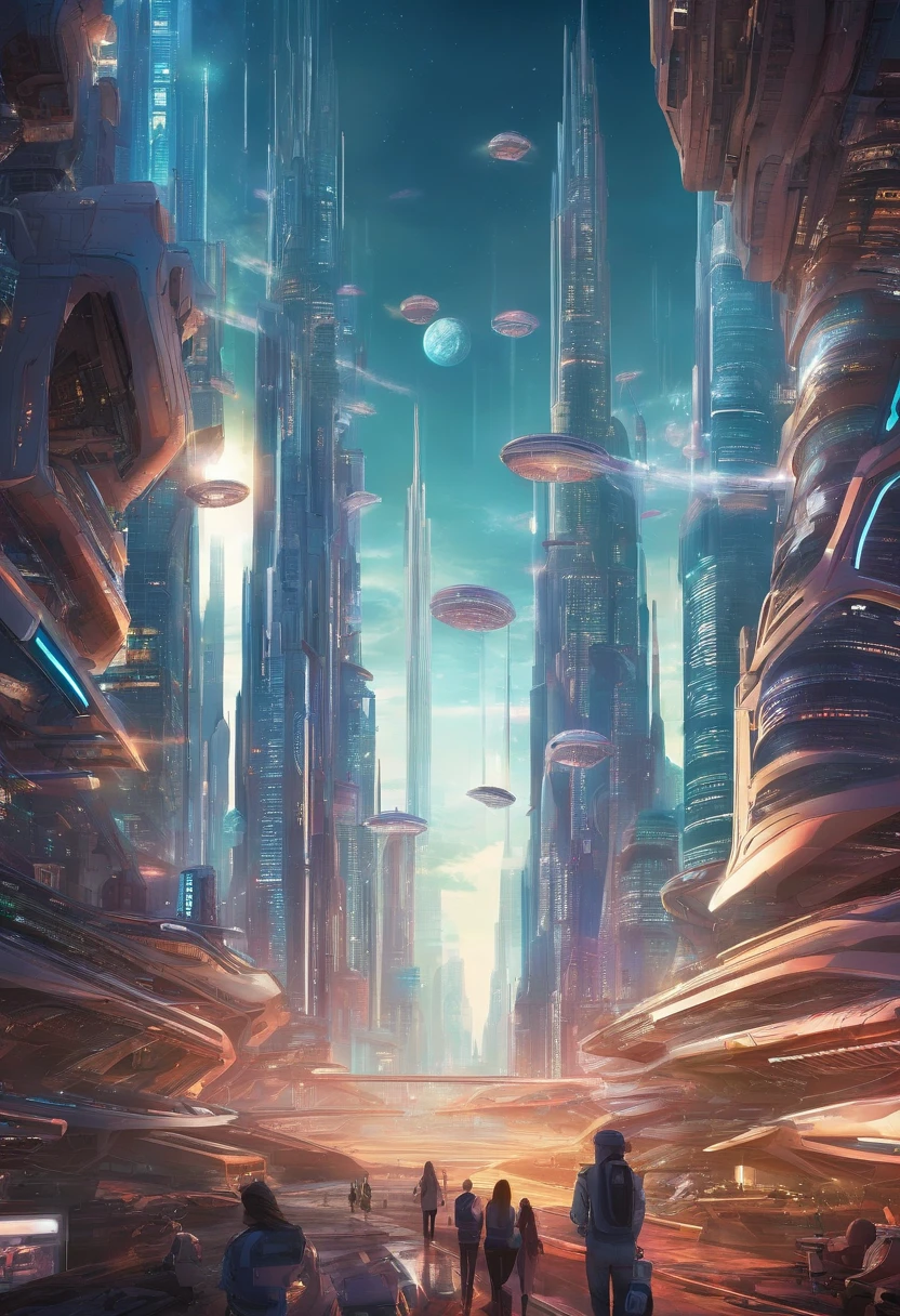 The metropolis of the future, Kilometers of spires rushed up;.