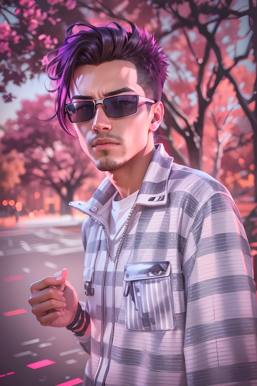 Change background cyberpunk handsome boy.realistic face, 8 k ultra HD