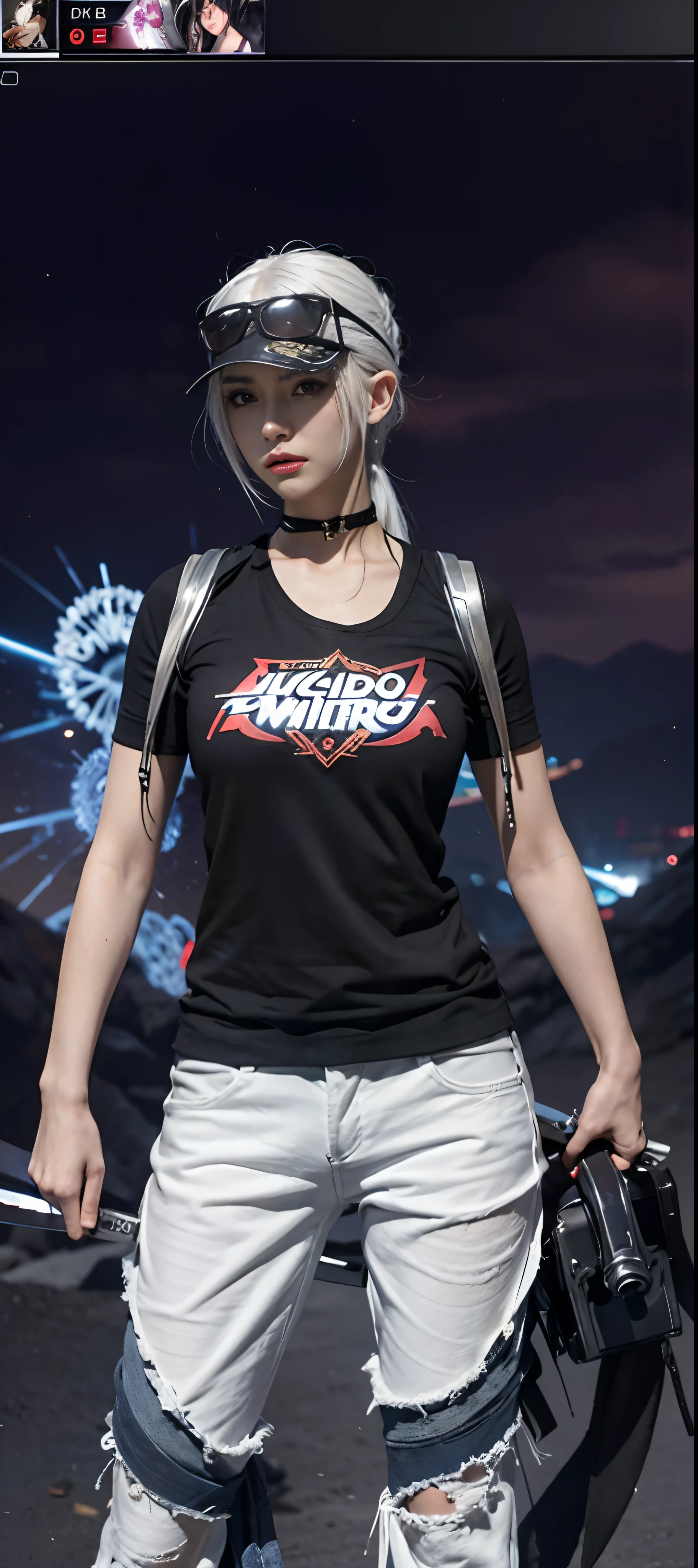 a close up of a person in a costume with a sword, as a character in tekken, female character, tifa lockhart with white hair, katana zero video game character, lunar themed attire, kda, slim body, cyborg - girl with silver hair, upper body avatar, fashion gameplay screenshot, fighting game character, new character, floralpunk elysian maiden, sigma female